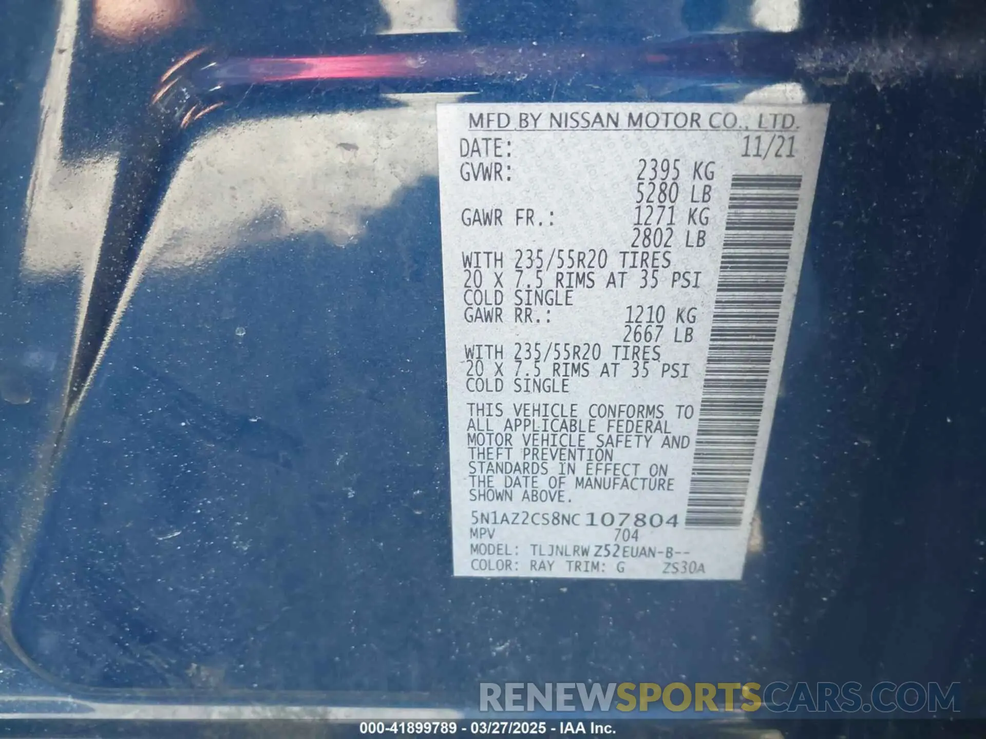 9 fotografías del automóvil dañado 5N1AZ2CS8NC107804 NISSAN MURANO 2022