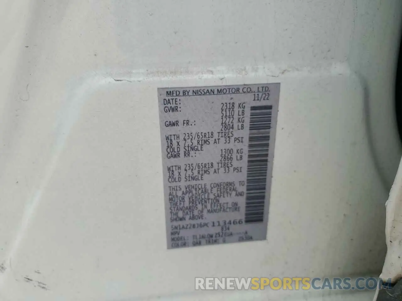 13 fotografías del automóvil dañado 5N1AZ2BJ6PC113466 NISSAN MURANO 2023