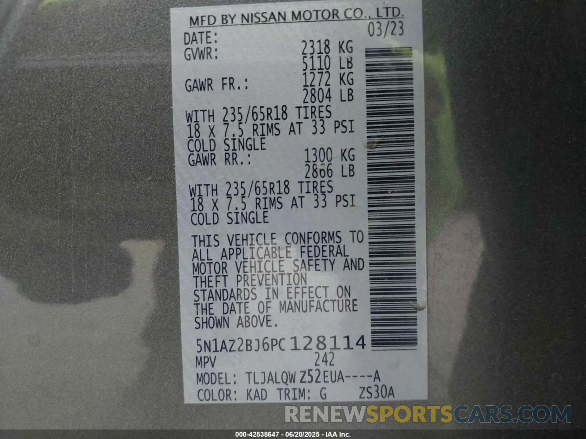 9 fotografías del automóvil dañado 5N1AZ2BJ6PC128114 NISSAN MURANO 2023