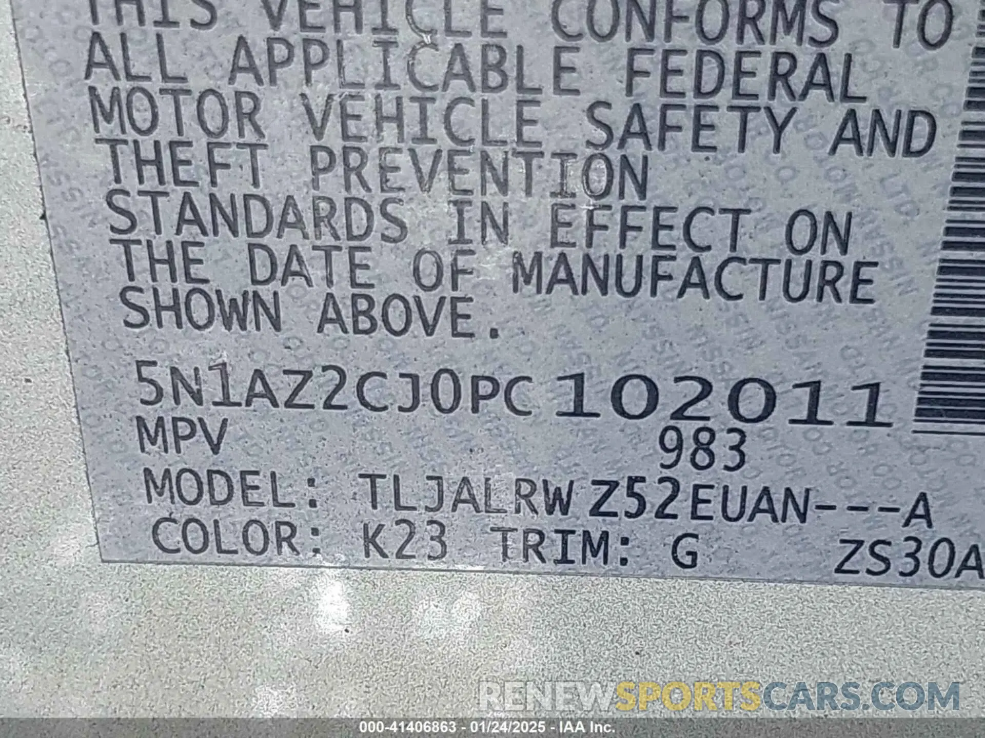 9 fotografías del automóvil dañado 5N1AZ2CJ0PC102011 NISSAN MURANO 2023