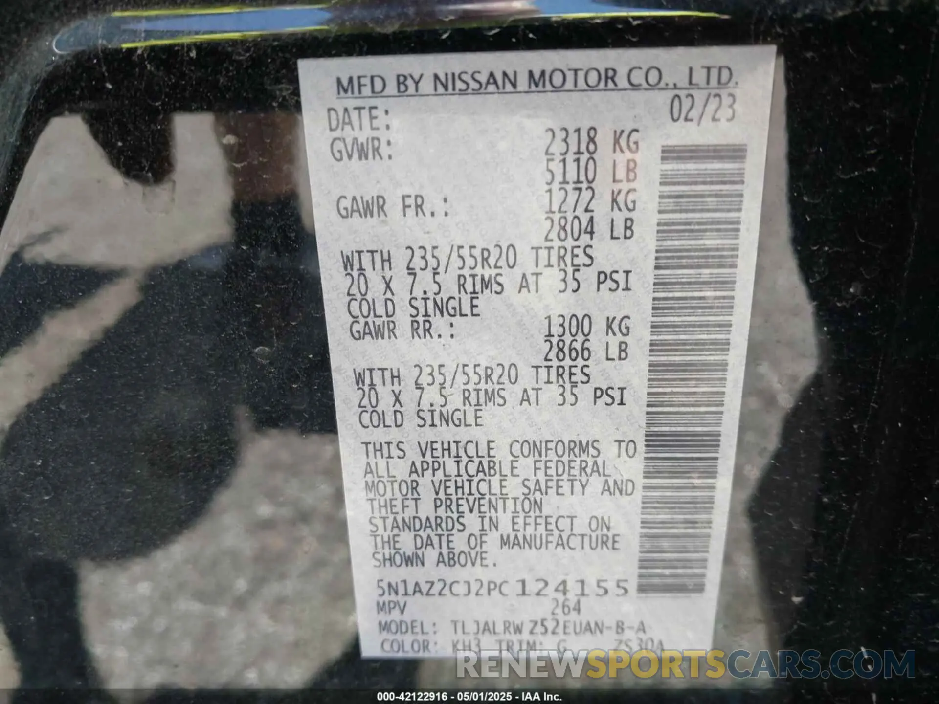 9 fotografías del automóvil dañado 5N1AZ2CJ2PC124155 NISSAN MURANO 2023