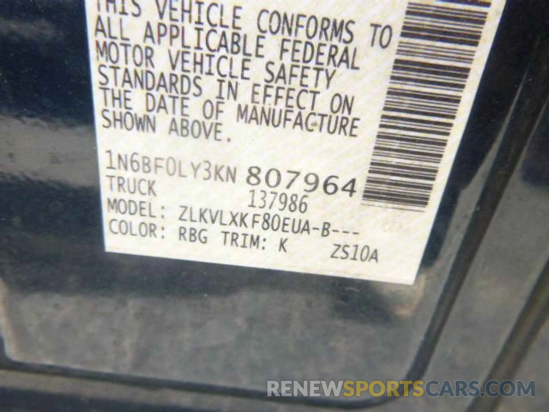 8 fotografías del automóvil dañado 1N6BF0LY3KN807964 NISSAN NV CARGO NV2500 HD 2019
