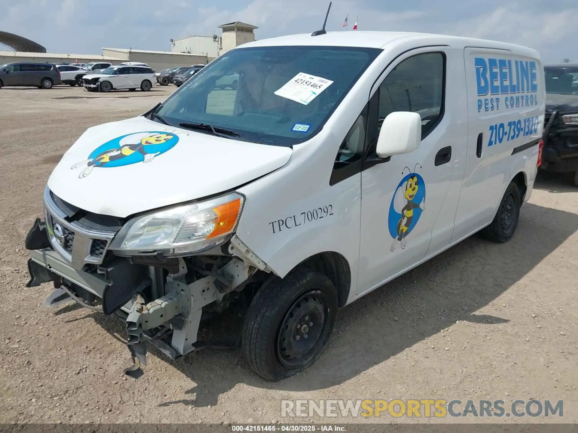 2 fotografías del automóvil dañado 3N6CM0KN1KK691705 NISSAN NV200 2019