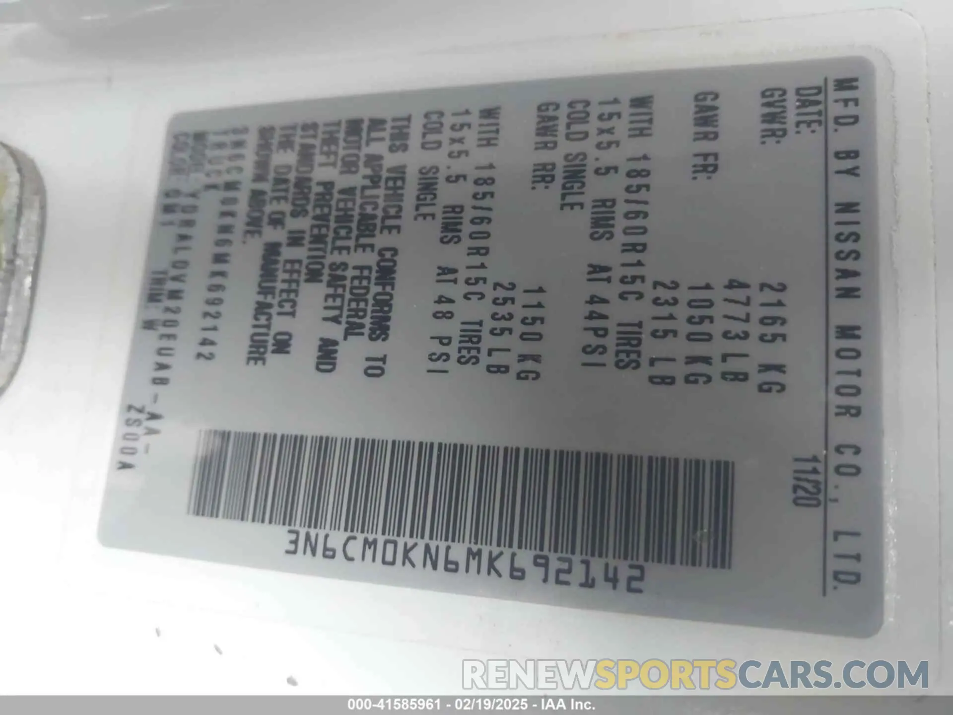 9 fotografías del automóvil dañado 3N6CM0KN6MK692142 NISSAN NV200  CARGO 2021