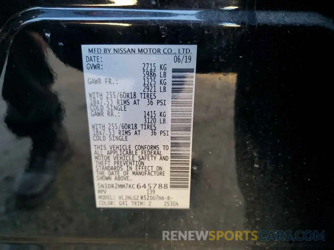 13 fotografías del automóvil dañado 5N1DR2MM7KC645788 NISSAN PATHFINDER 2019