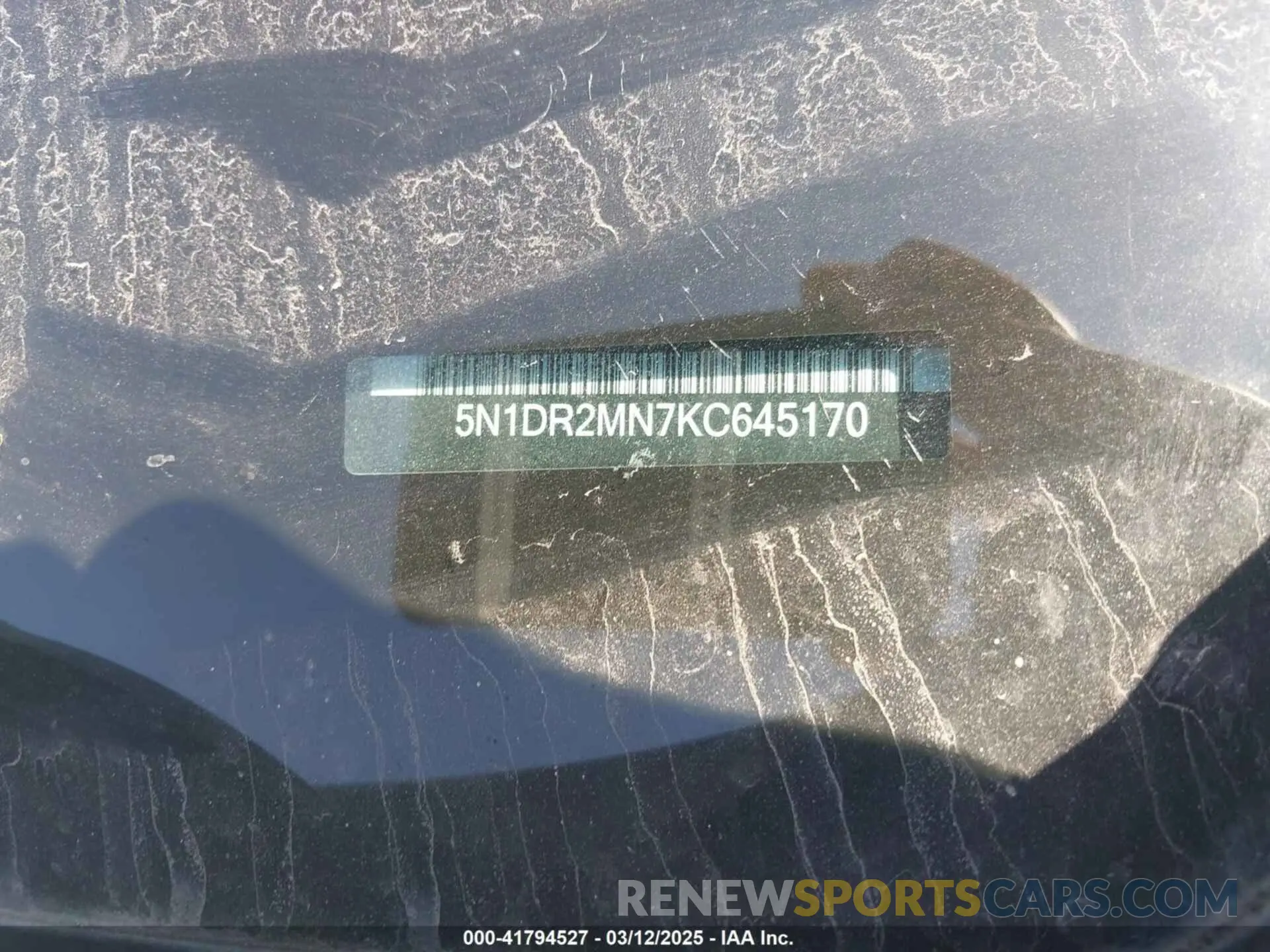 9 fotografías del automóvil dañado 5N1DR2MN7KC645170 NISSAN PATHFINDER 2019
