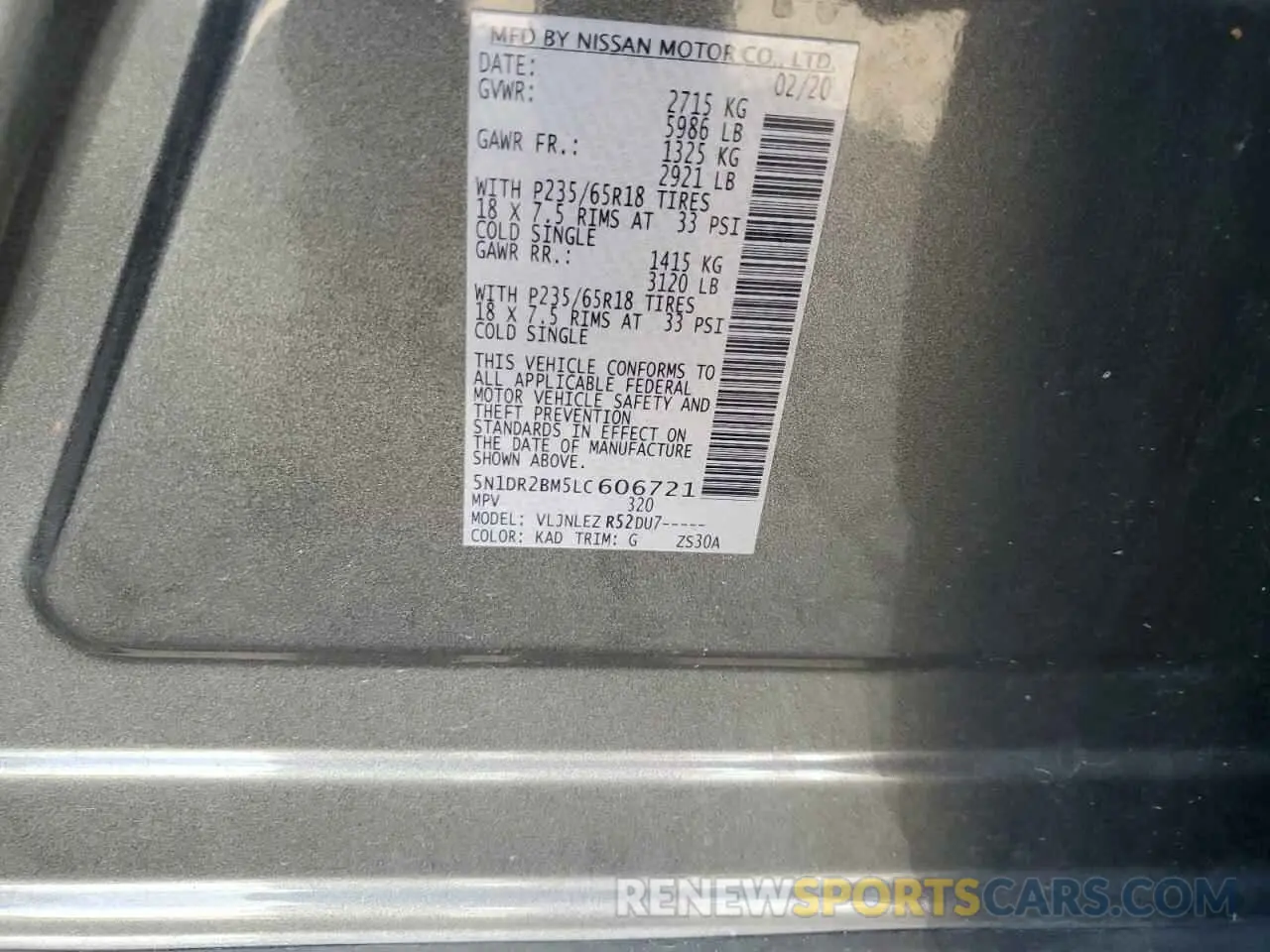 13 fotografías del automóvil dañado 5N1DR2BM5LC606721 NISSAN PATHFINDER 2020