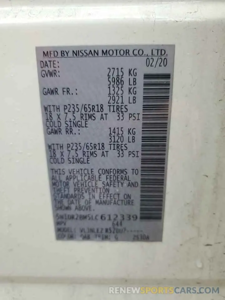 14 fotografías del automóvil dañado 5N1DR2BM5LC612339 NISSAN PATHFINDER 2020