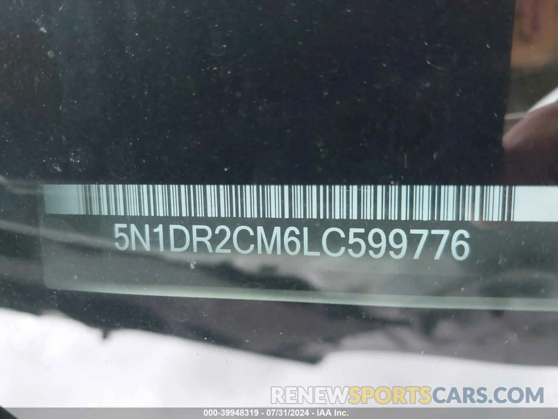 9 fotografías del automóvil dañado 5N1DR2CM6LC599776 NISSAN PATHFINDER 2020