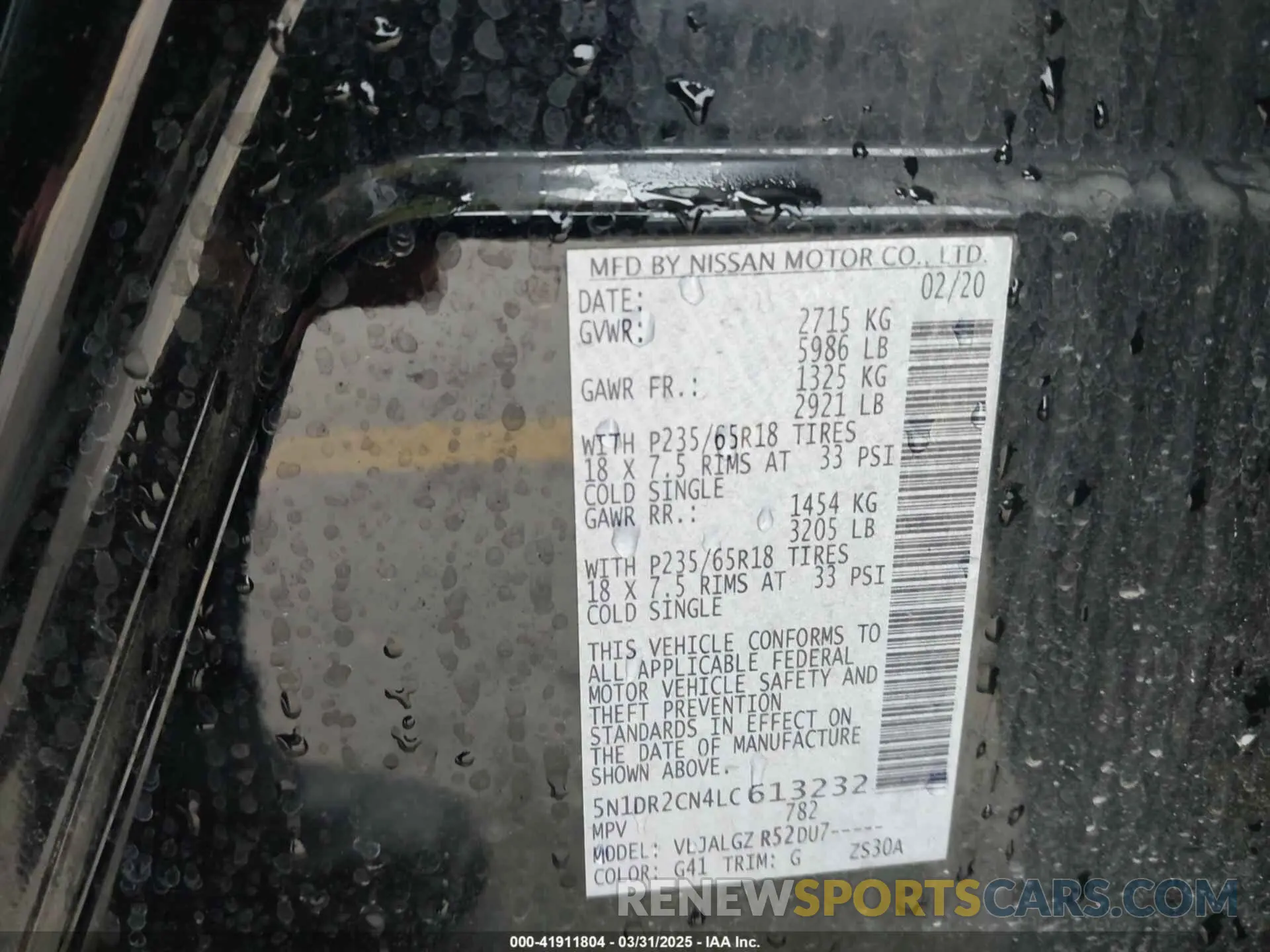 9 fotografías del automóvil dañado 5N1DR2CN4LC613232 NISSAN PATHFINDER 2020