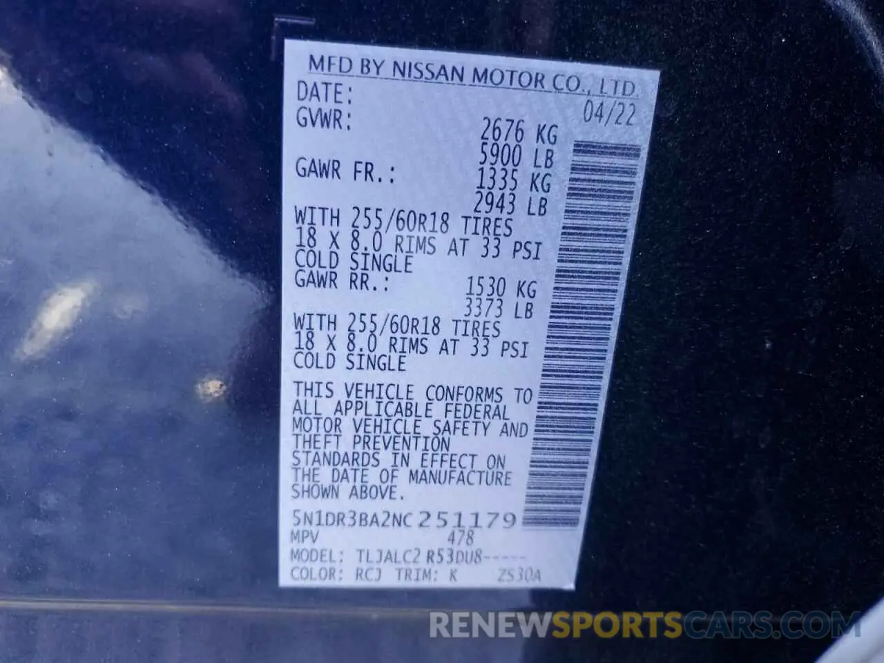 13 fotografías del automóvil dañado 5N1DR3BA2NC251179 NISSAN PATHFINDER 2022