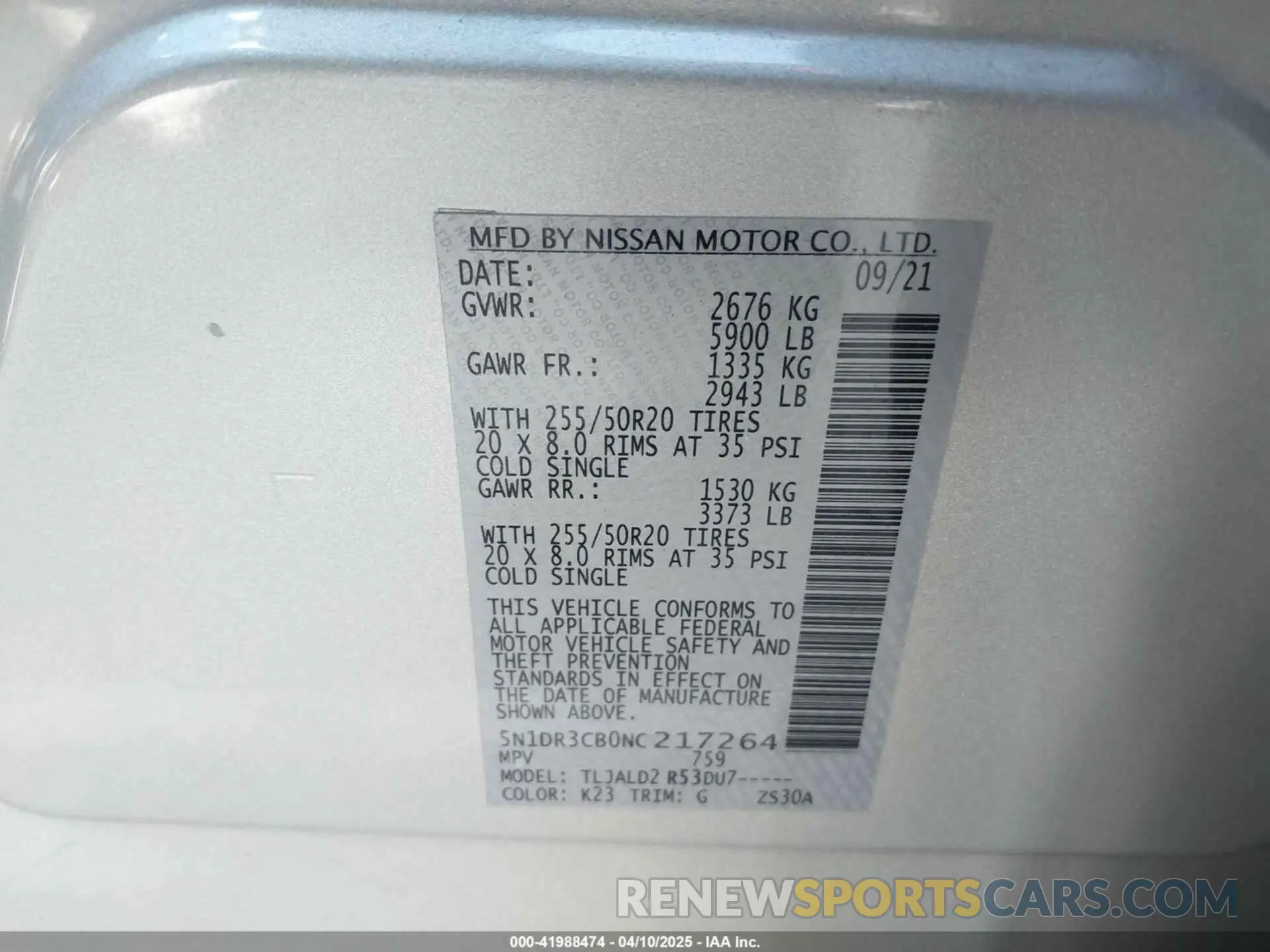 9 fotografías del automóvil dañado 5N1DR3CB0NC217264 NISSAN PATHFINDER 2022
