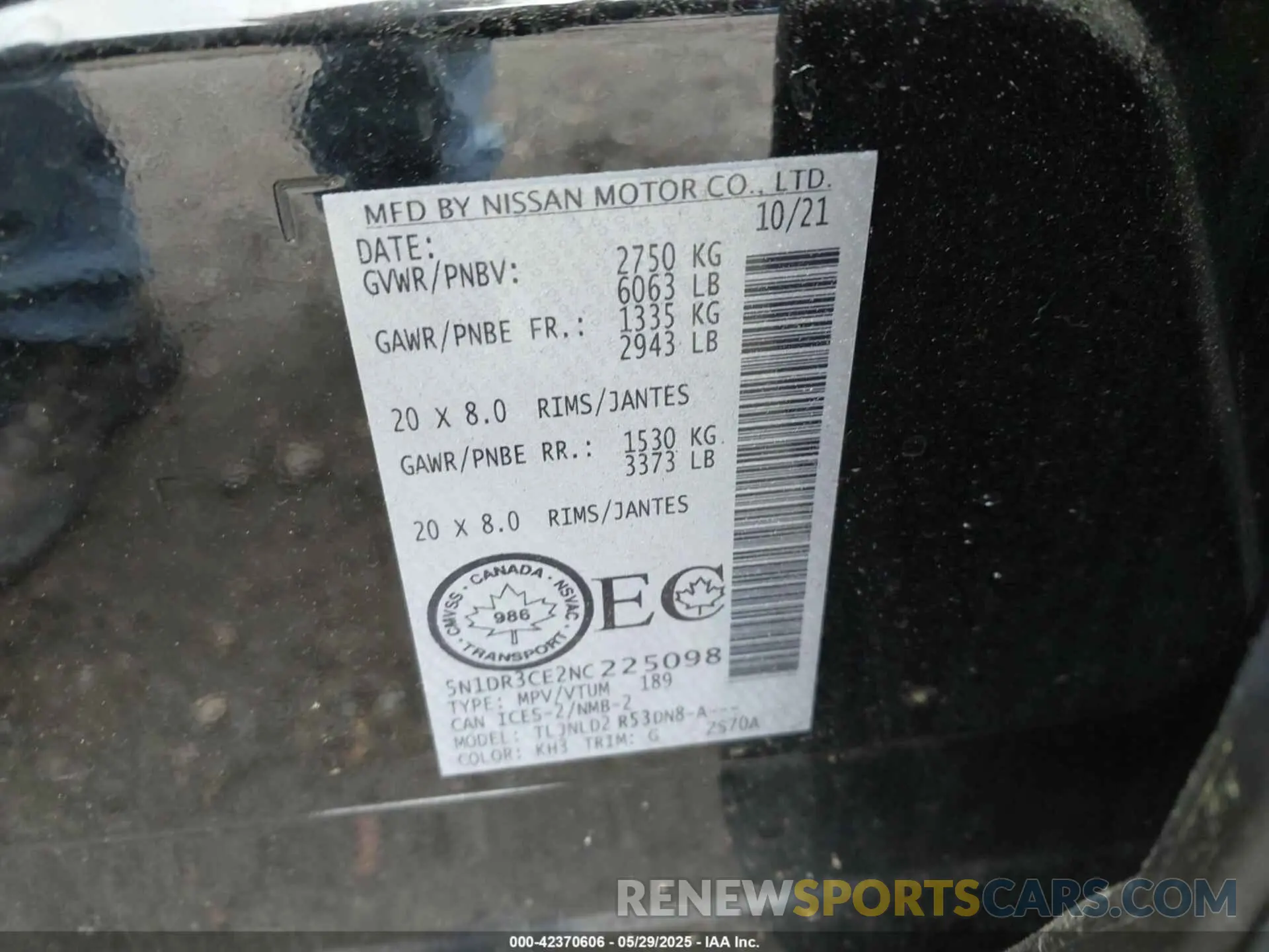 9 fotografías del automóvil dañado 5N1DR3CE2NC225098 NISSAN PATHFINDER 2022