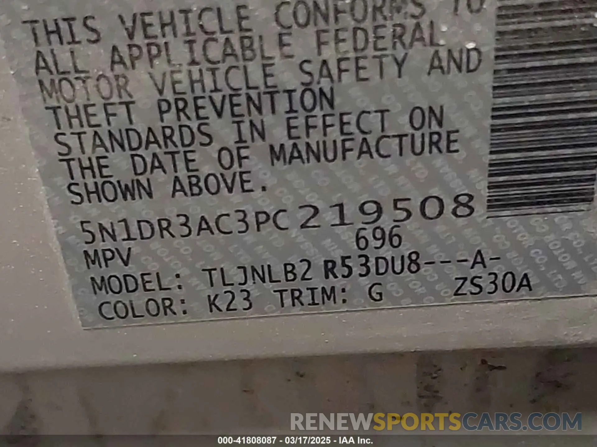 9 fotografías del automóvil dañado 5N1DR3AC3PC219508 NISSAN PATHFINDER 2023