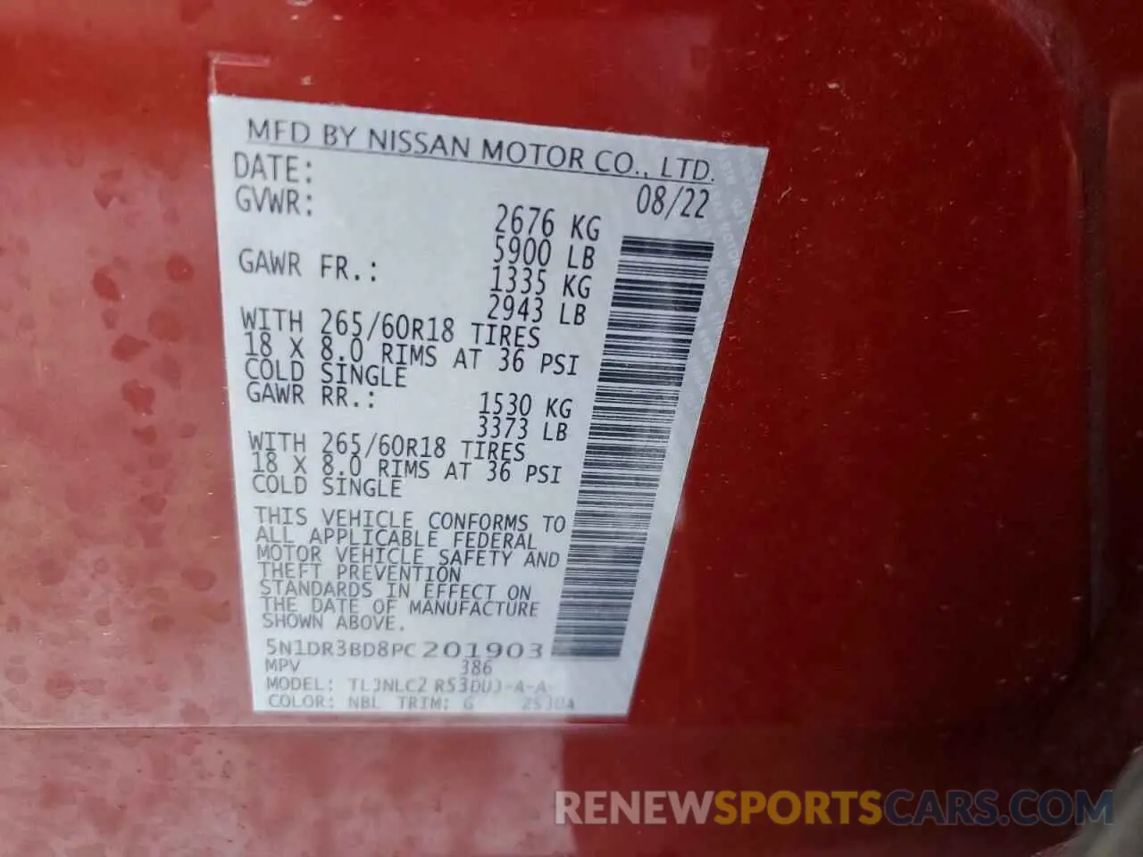 14 fotografías del automóvil dañado 5N1DR3BD8PC201903 NISSAN PATHFINDER 2023