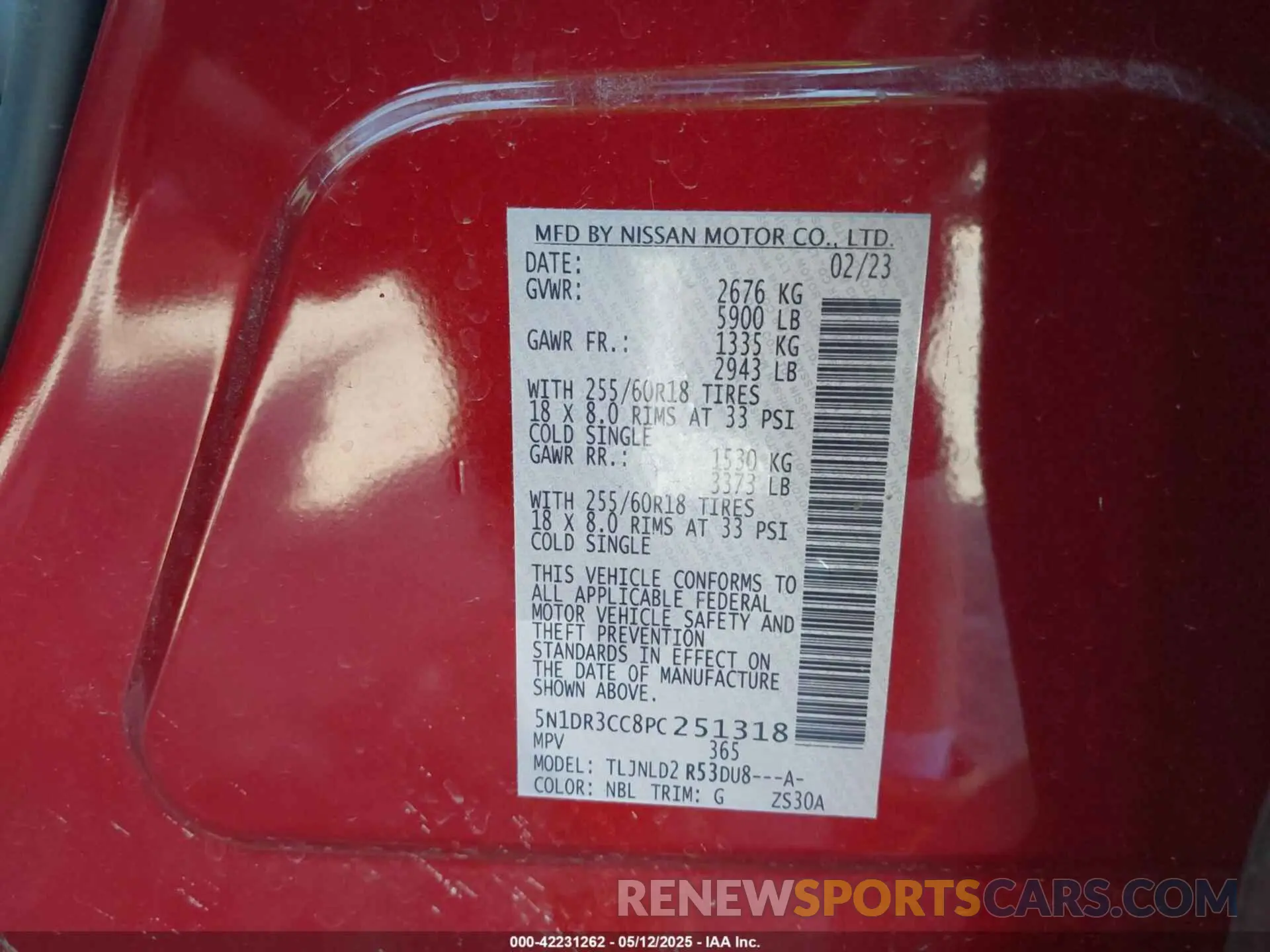 9 fotografías del automóvil dañado 5N1DR3CC8PC251318 NISSAN PATHFINDER 2023