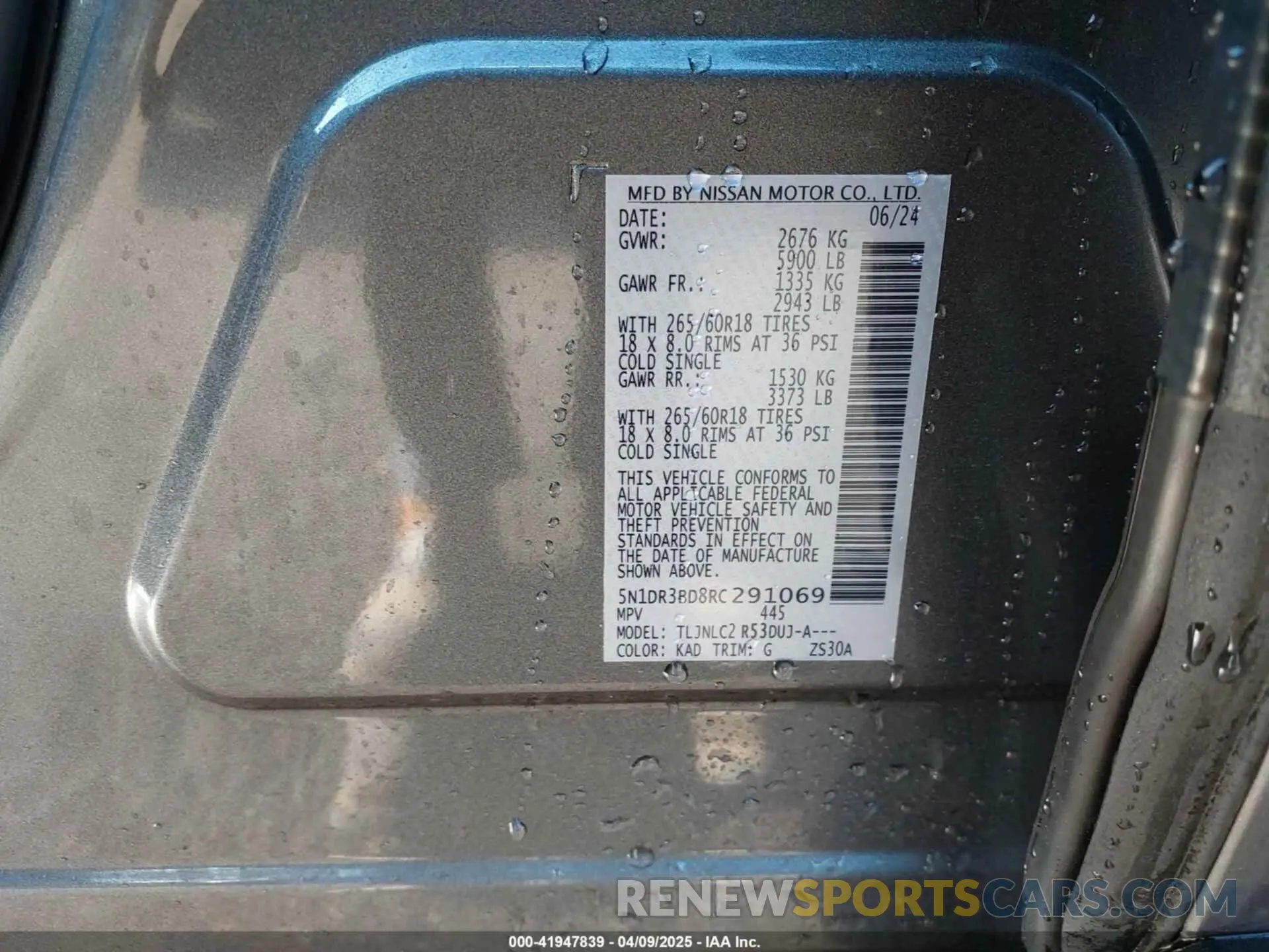 9 fotografías del automóvil dañado 5N1DR3BD8RC291069 NISSAN PATHFINDER 2024
