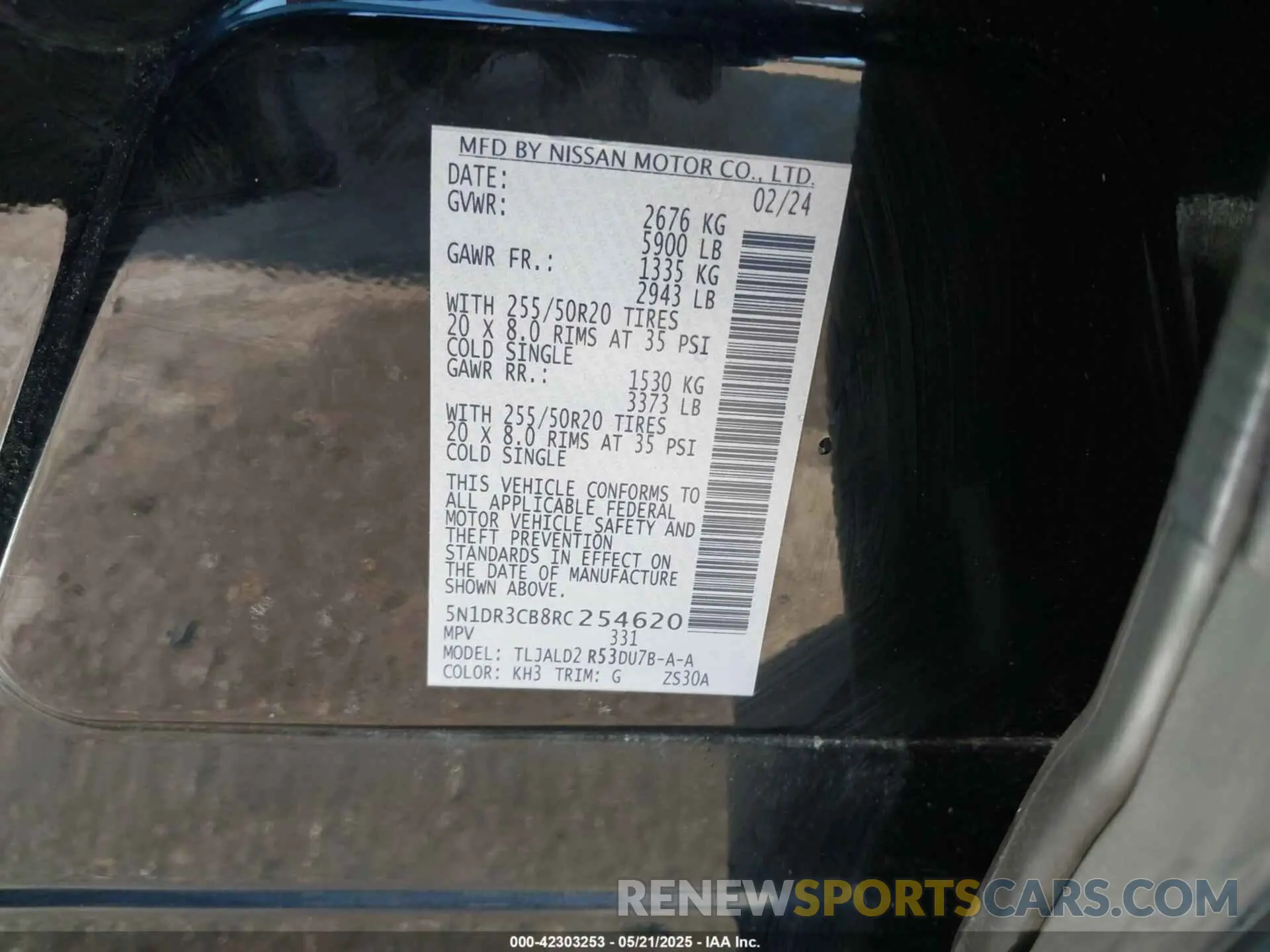 9 fotografías del automóvil dañado 5N1DR3CB8RC254620 NISSAN PATHFINDER 2024