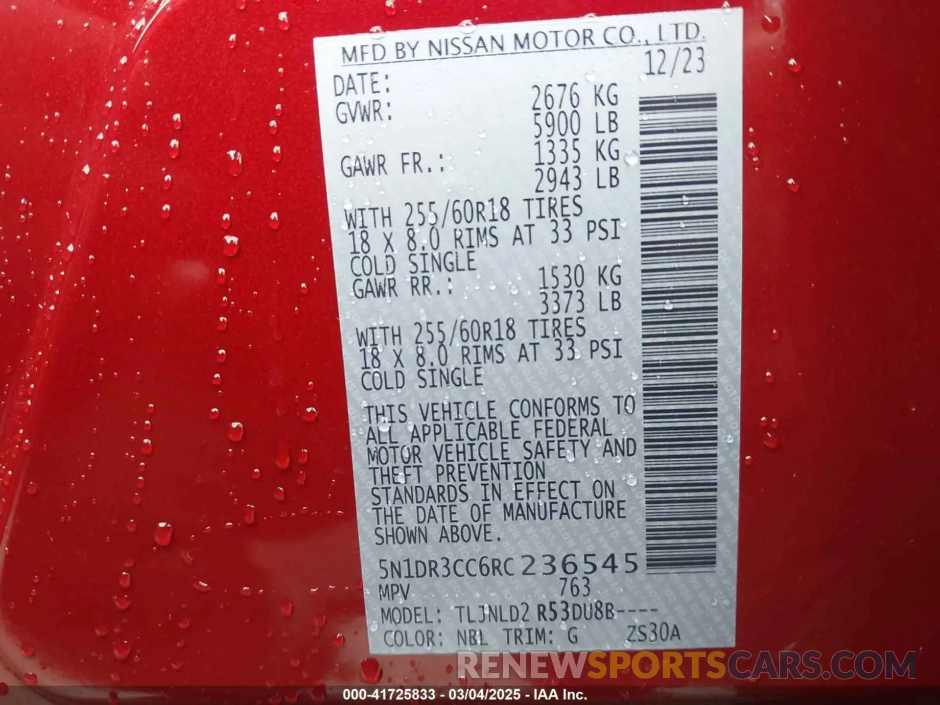 9 fotografías del automóvil dañado 5N1DR3CC6RC236545 NISSAN PATHFINDER 2024
