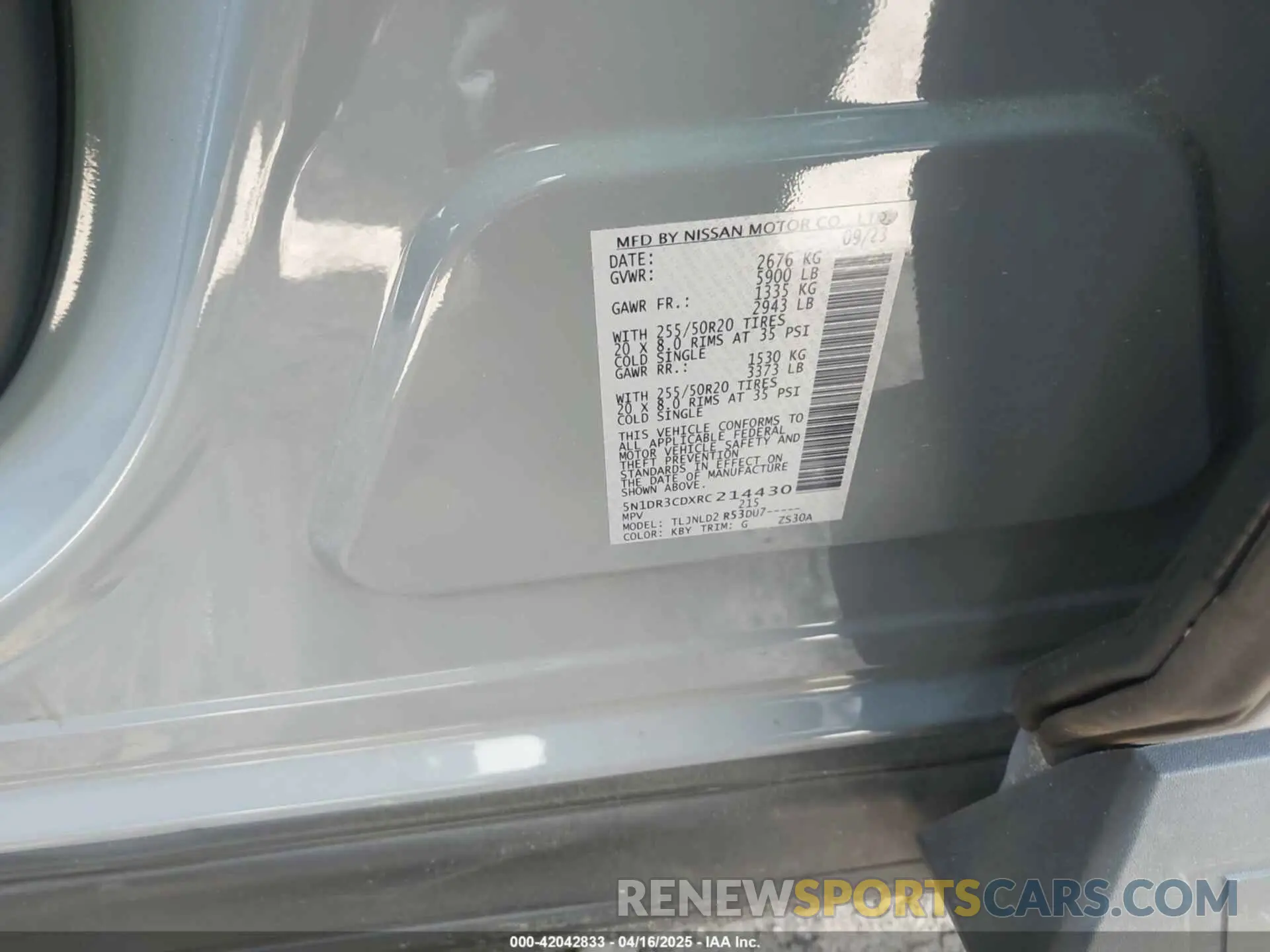 9 fotografías del automóvil dañado 5N1DR3CDXRC214430 NISSAN PATHFINDER 2024