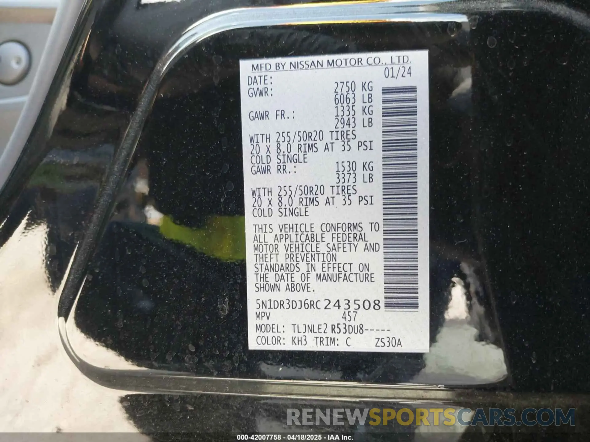 9 fotografías del automóvil dañado 5N1DR3DJ6RC243508 NISSAN PATHFINDER 2024
