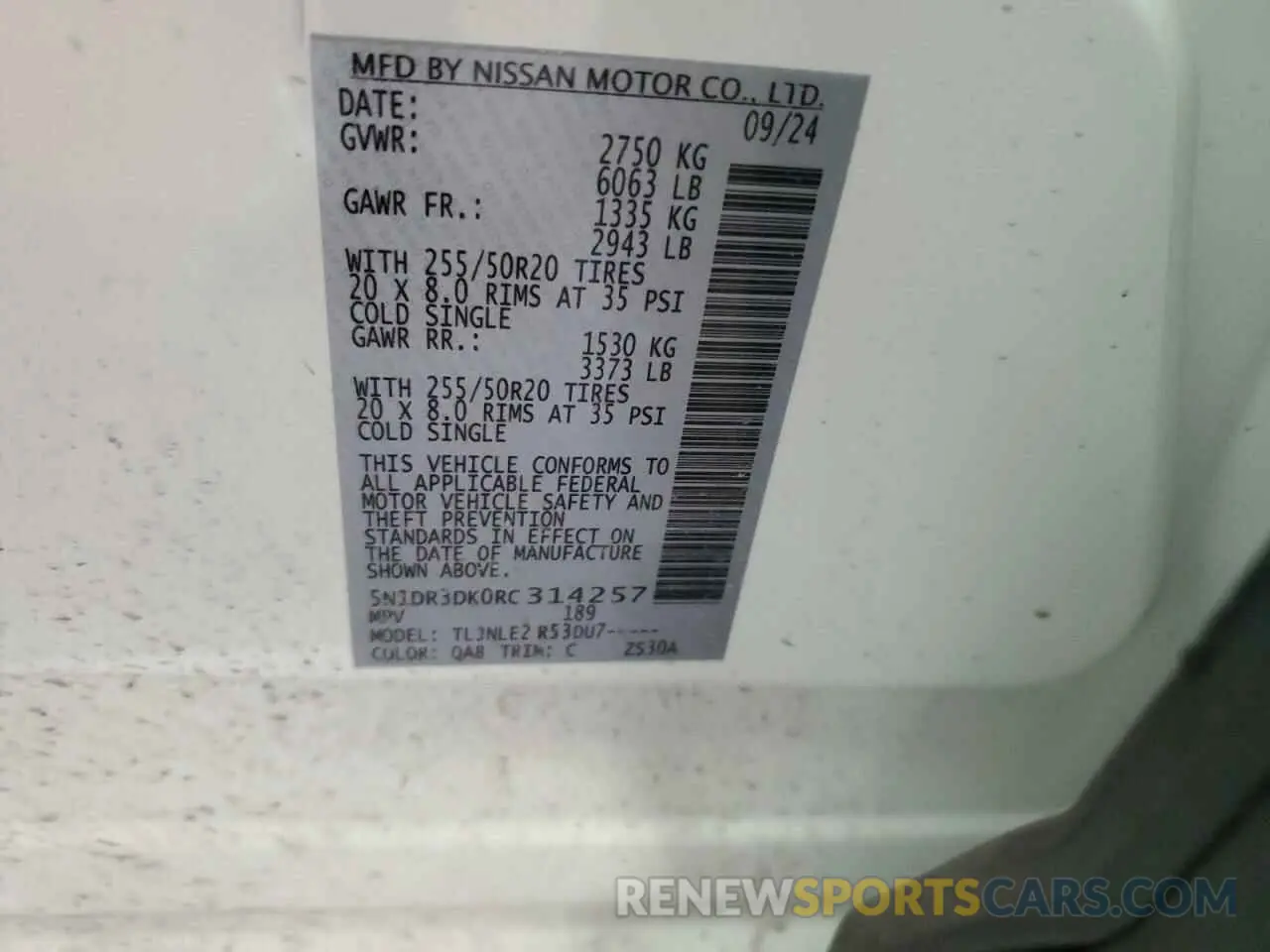 15 fotografías del automóvil dañado 5N1DR3DK0RC314257 NISSAN PATHFINDER 2024