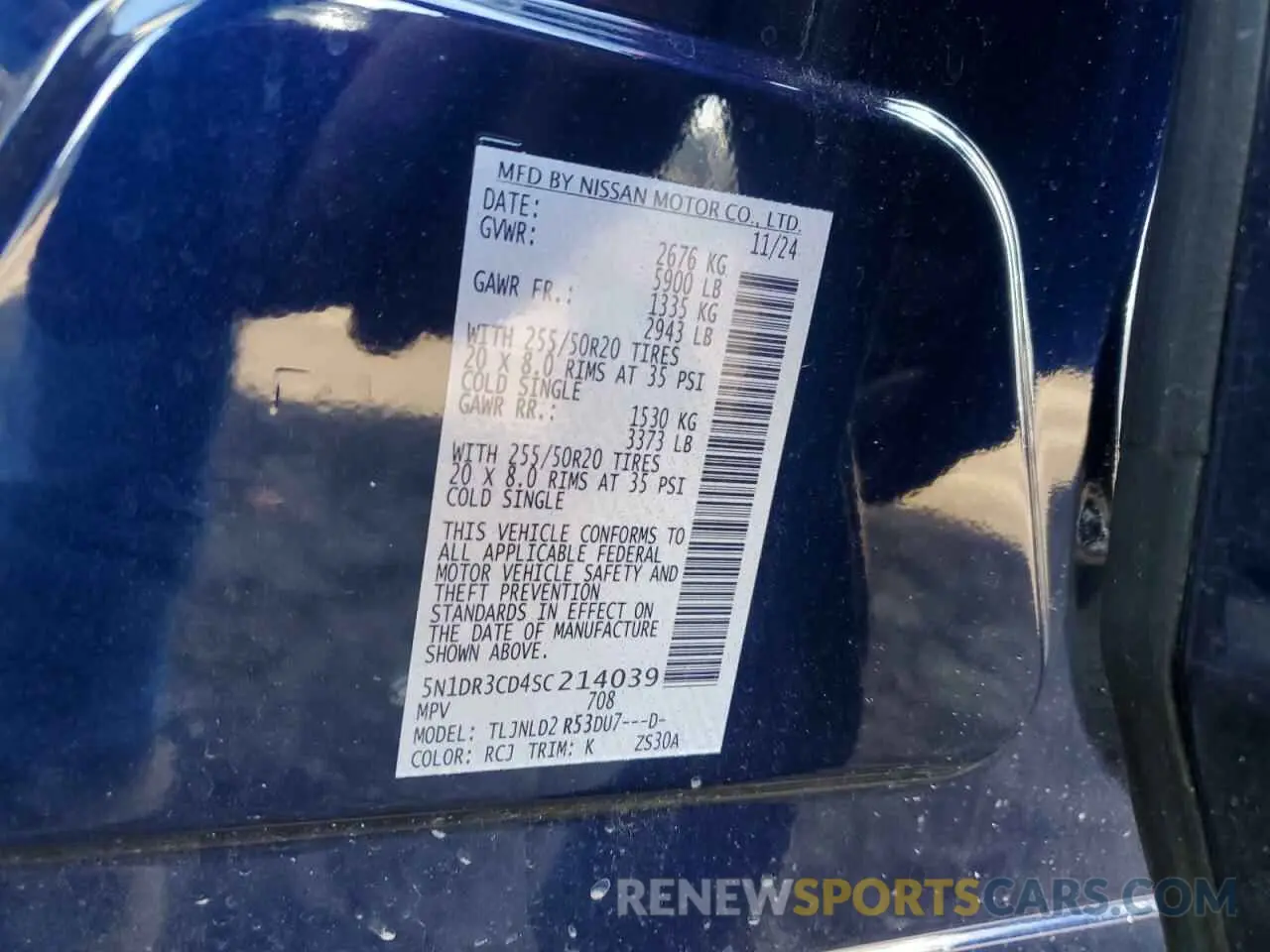 15 fotografías del automóvil dañado 5N1DR3CD4SC214039 NISSAN PATHFINDER 2025