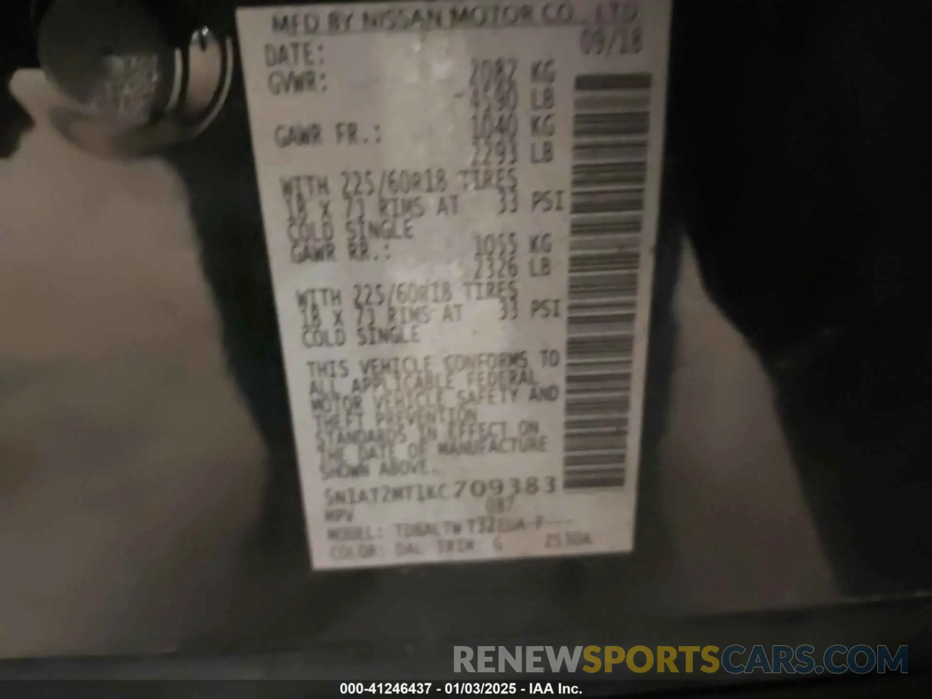 9 fotografías del automóvil dañado 5N1AT2MT1KC709383 NISSAN ROGUE 2019