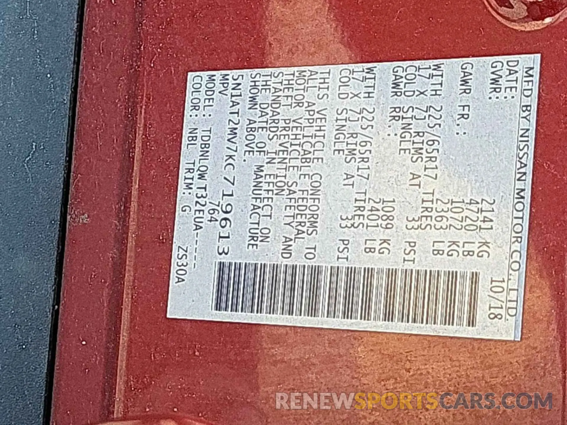11 fotografías del automóvil dañado 5N1AT2MV7KC719613 NISSAN ROGUE 2019
