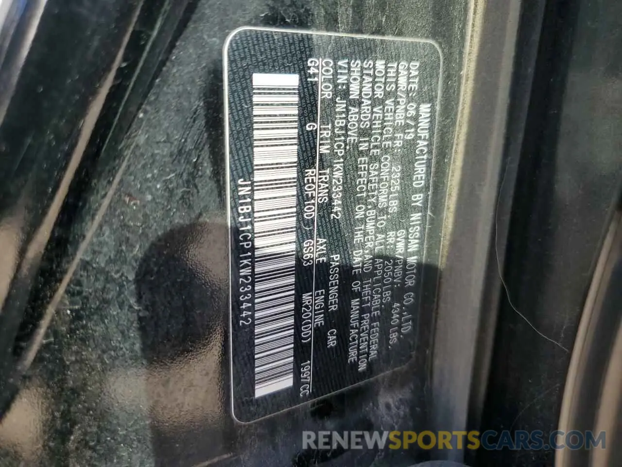 15 fotografías del automóvil dañado JN1BJ1CP1KW233442 NISSAN ROGUE 2019