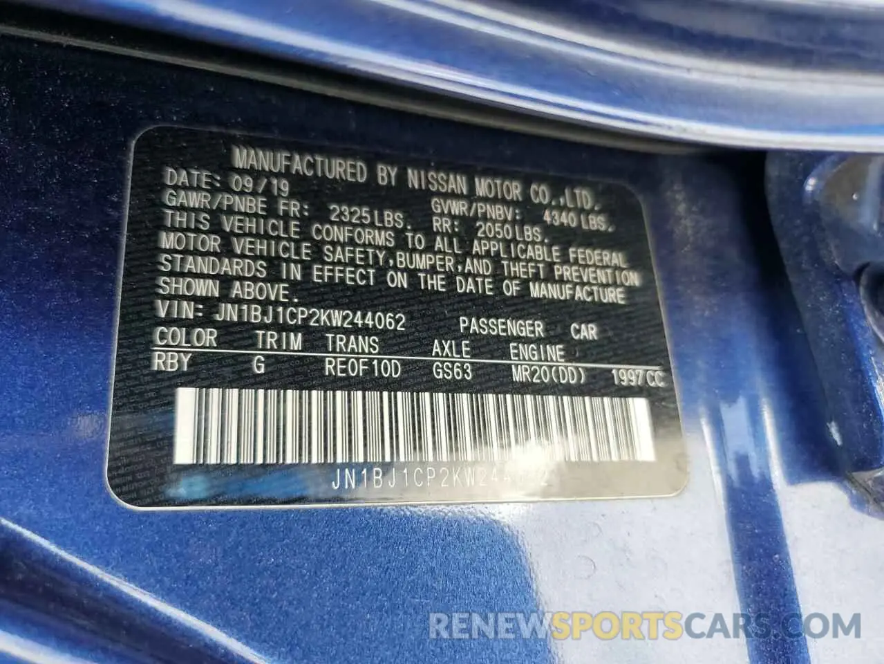 13 fotografías del automóvil dañado JN1BJ1CP2KW244062 NISSAN ROGUE 2019
