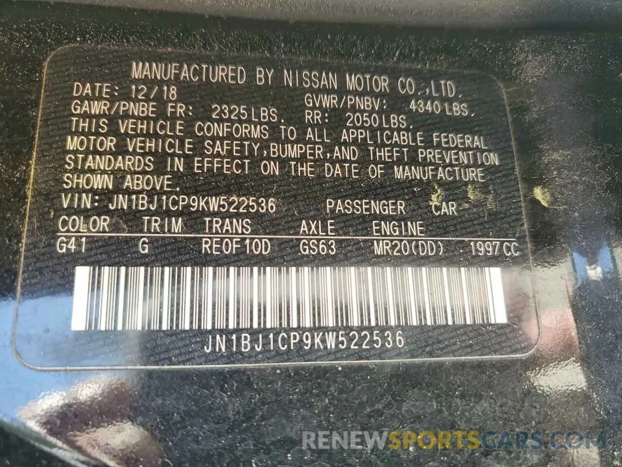 14 fotografías del automóvil dañado JN1BJ1CP9KW522536 NISSAN ROGUE 2019