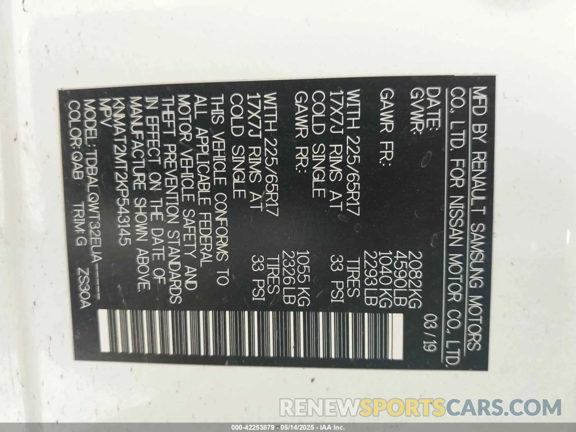 9 fotografías del automóvil dañado KNMAT2MT2KP543145 NISSAN ROGUE 2019