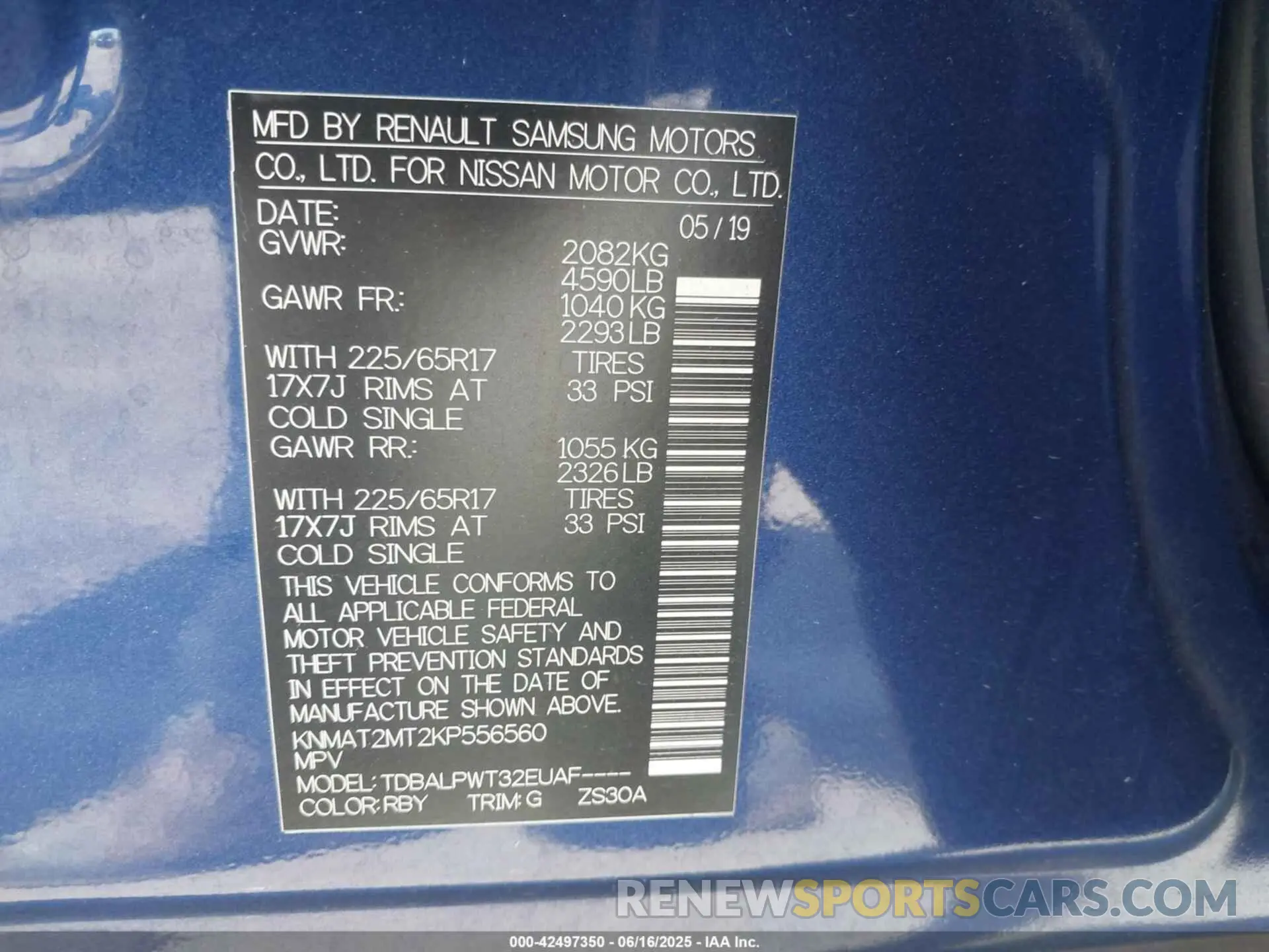 9 fotografías del automóvil dañado KNMAT2MT2KP556560 NISSAN ROGUE 2019