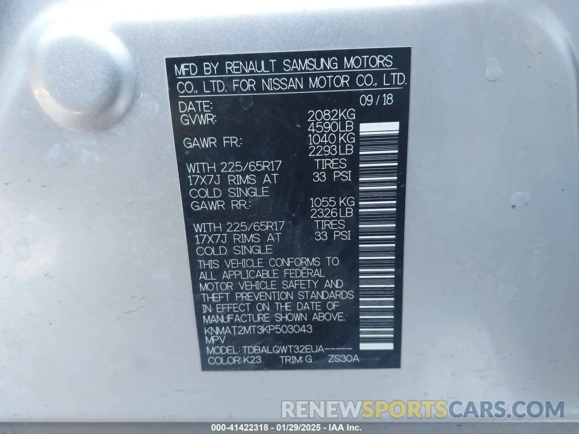 9 fotografías del automóvil dañado KNMAT2MT3KP503043 NISSAN ROGUE 2019