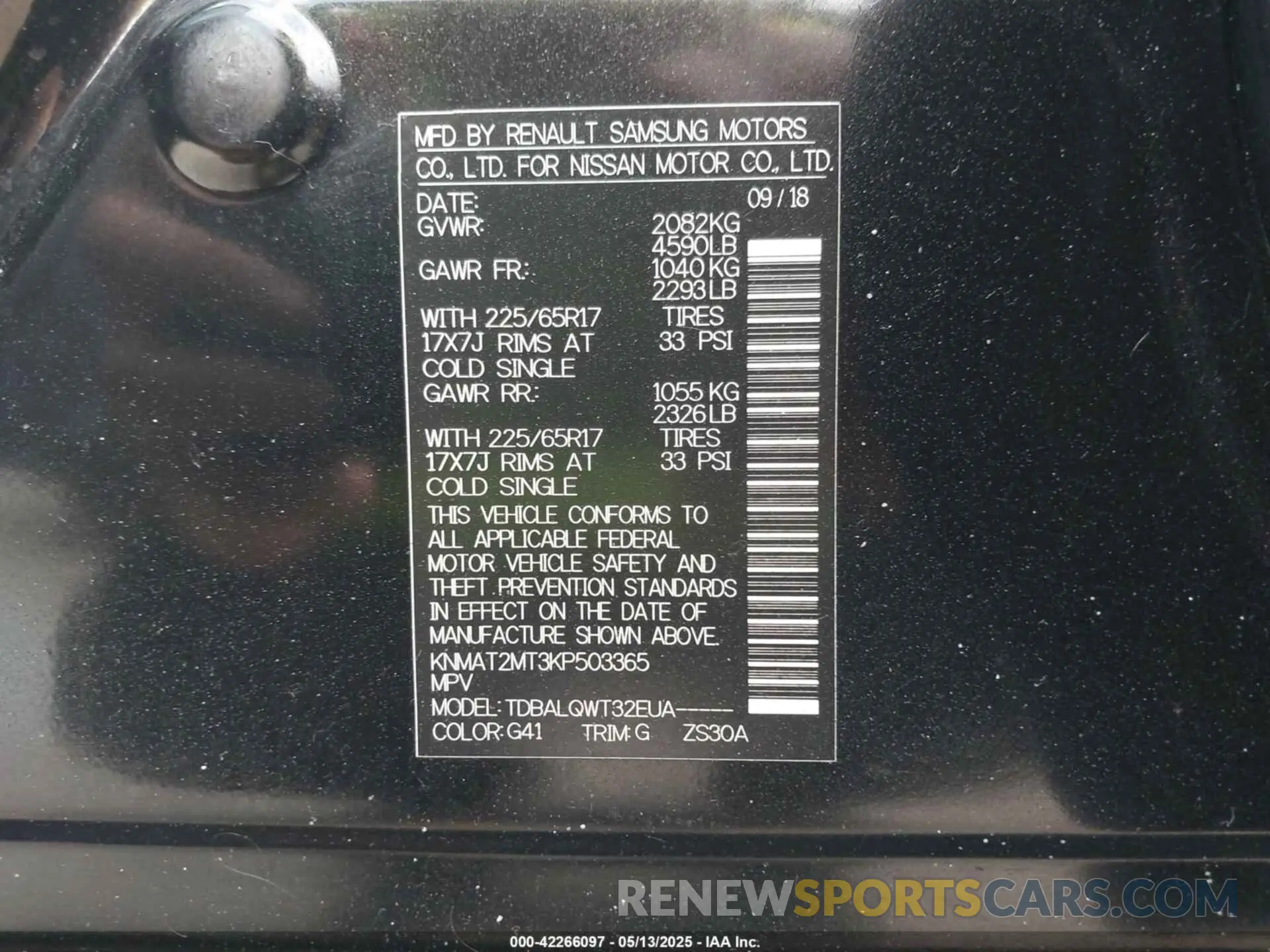 9 fotografías del automóvil dañado KNMAT2MT3KP503365 NISSAN ROGUE 2019