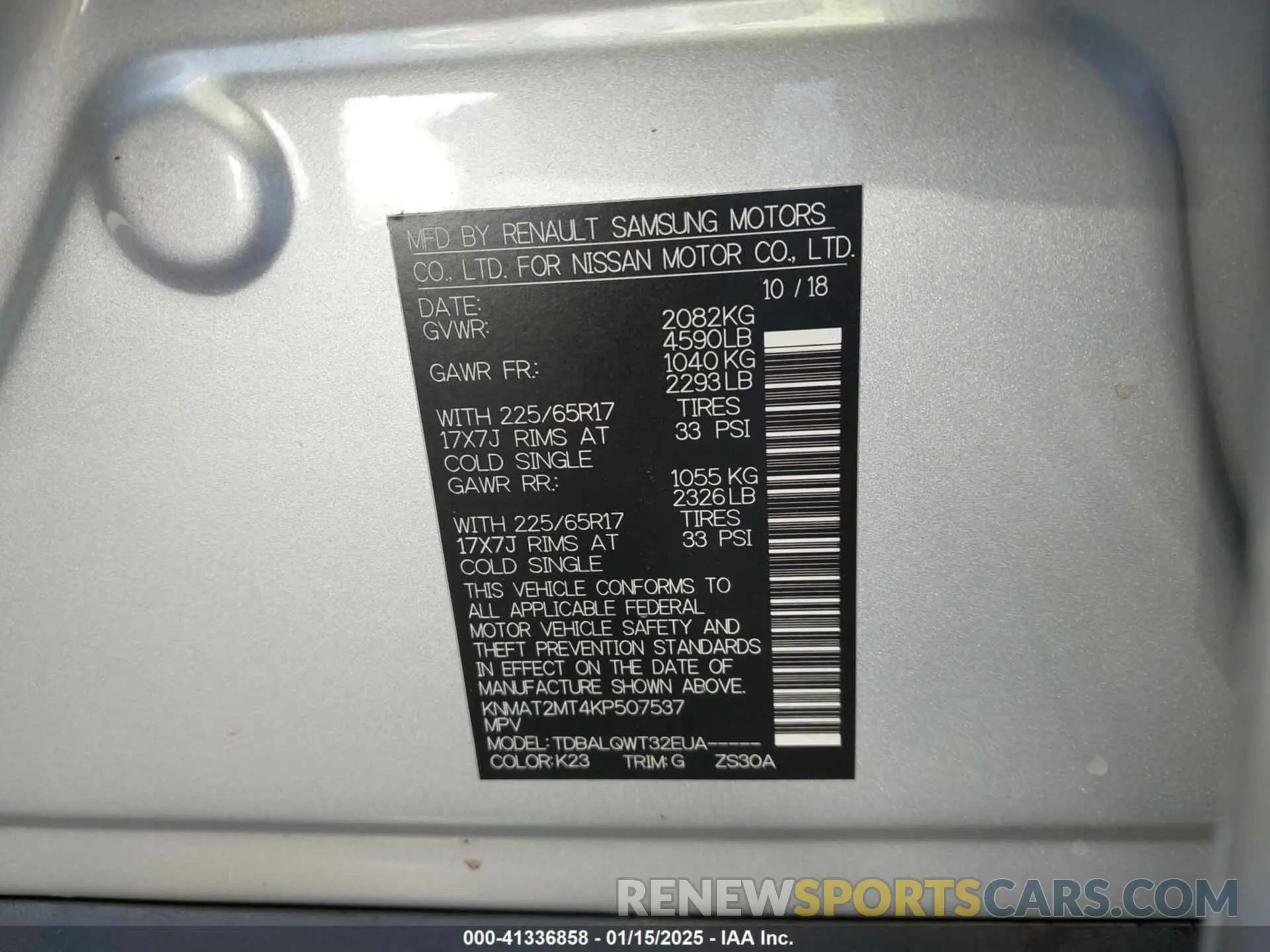 9 fotografías del automóvil dañado KNMAT2MT4KP507537 NISSAN ROGUE 2019