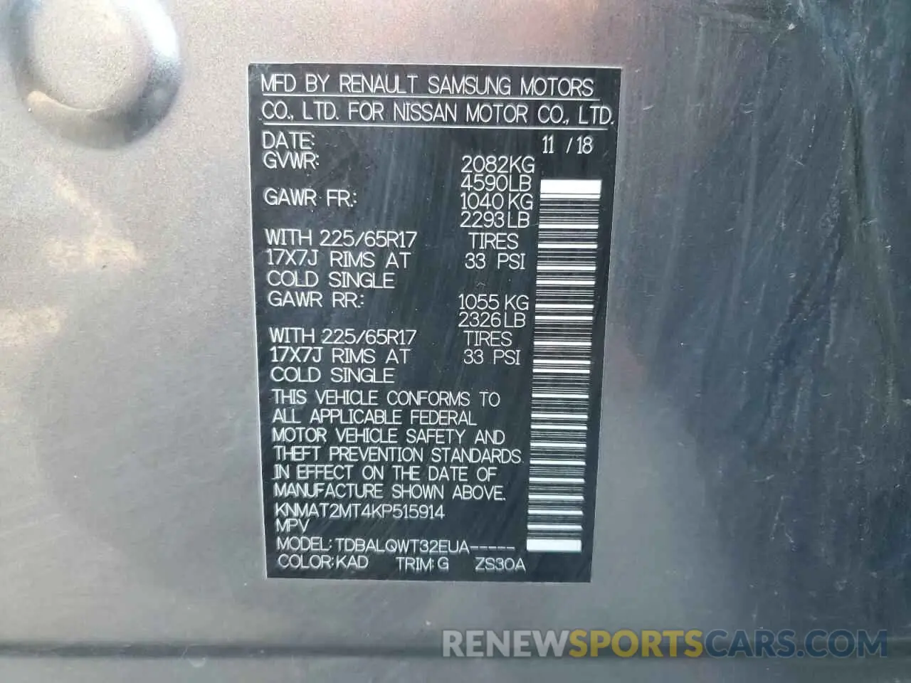 13 fotografías del automóvil dañado KNMAT2MT4KP515914 NISSAN ROGUE 2019