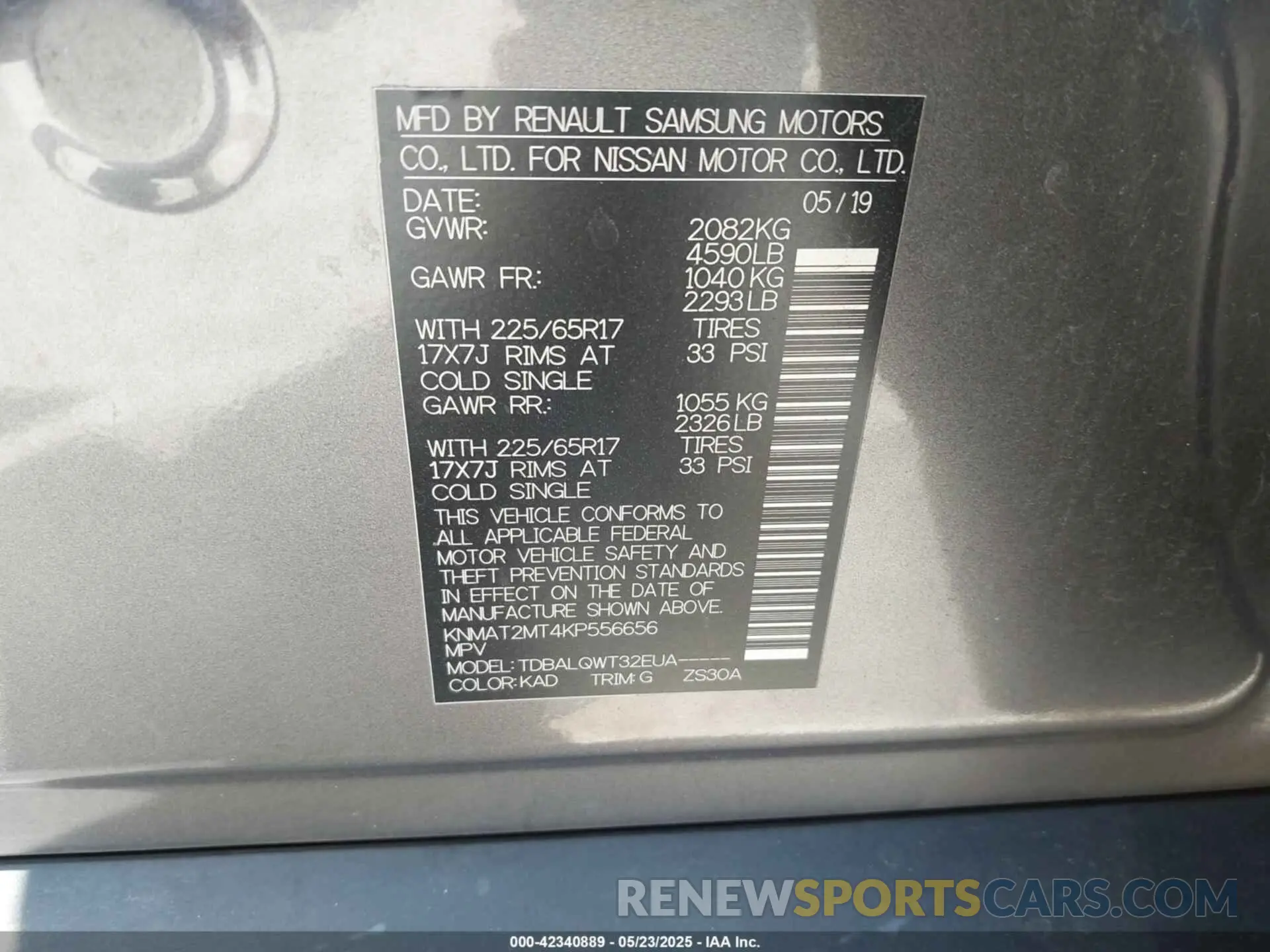 9 fotografías del automóvil dañado KNMAT2MT4KP556656 NISSAN ROGUE 2019