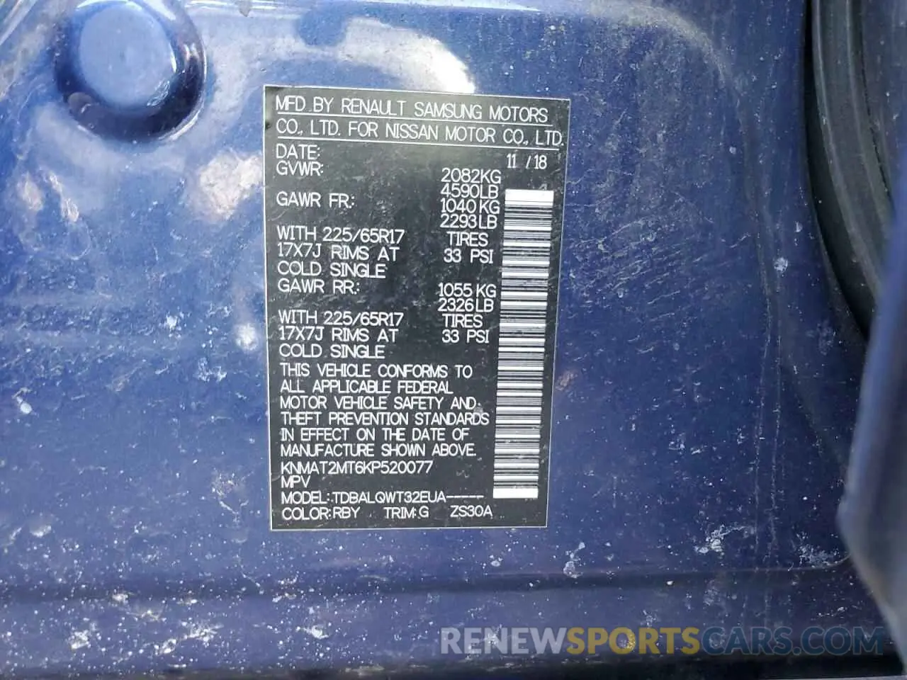 13 fotografías del automóvil dañado KNMAT2MT6KP520077 NISSAN ROGUE 2019
