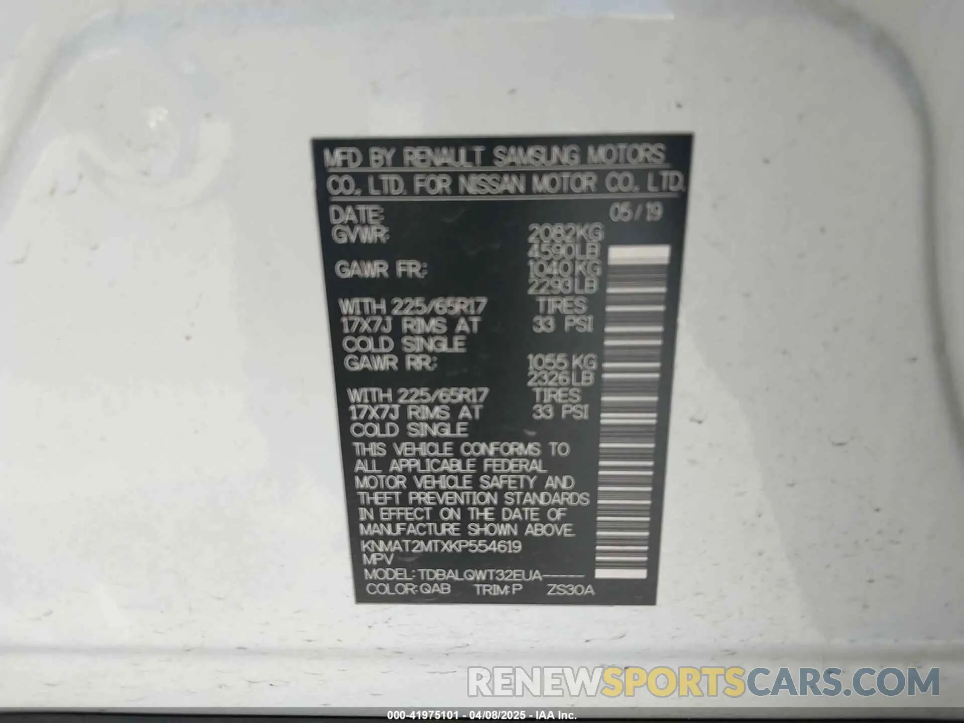 9 fotografías del automóvil dañado KNMAT2MTXKP554619 NISSAN ROGUE 2019