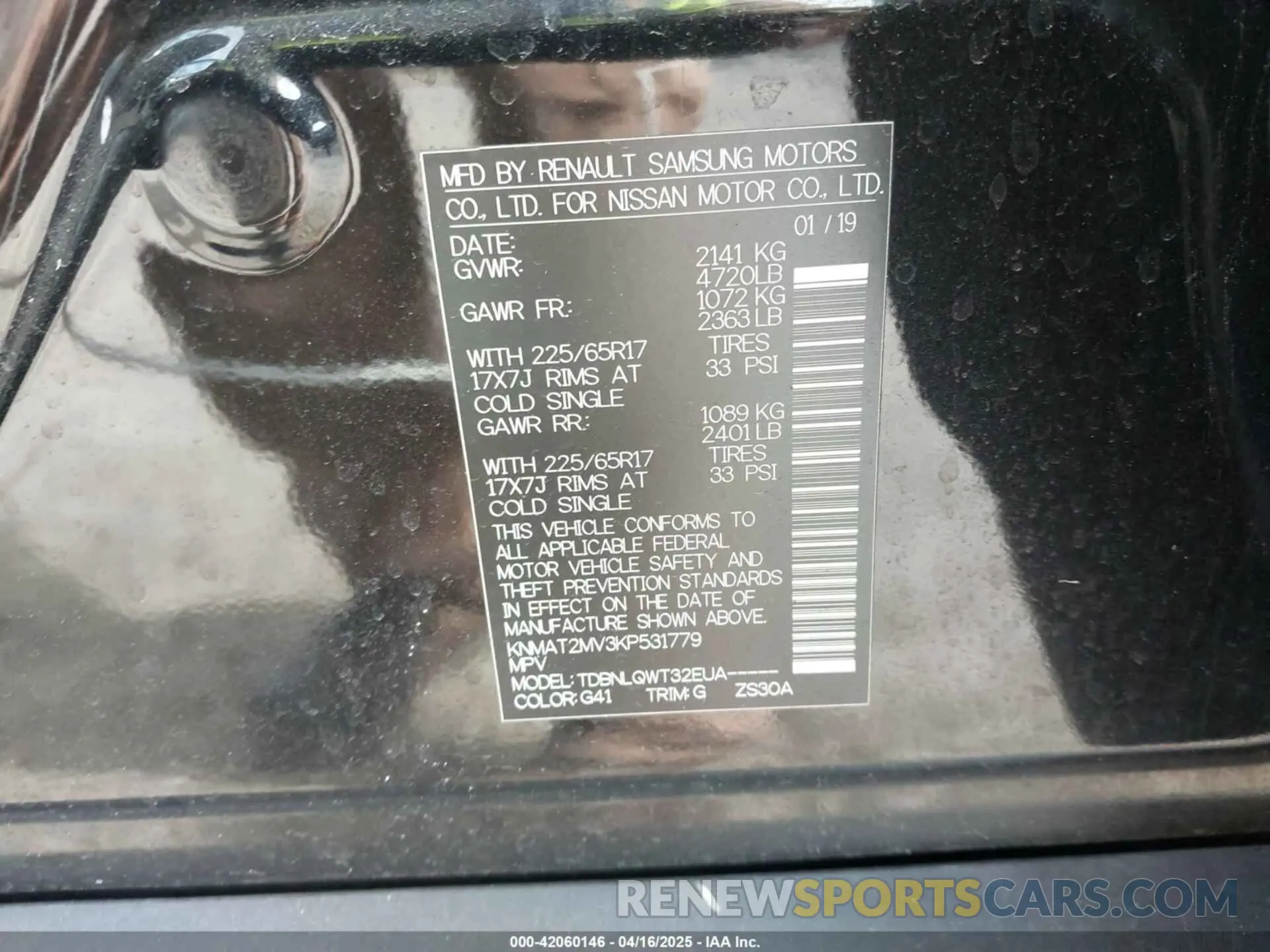 9 fotografías del automóvil dañado KNMAT2MV3KP531779 NISSAN ROGUE 2019