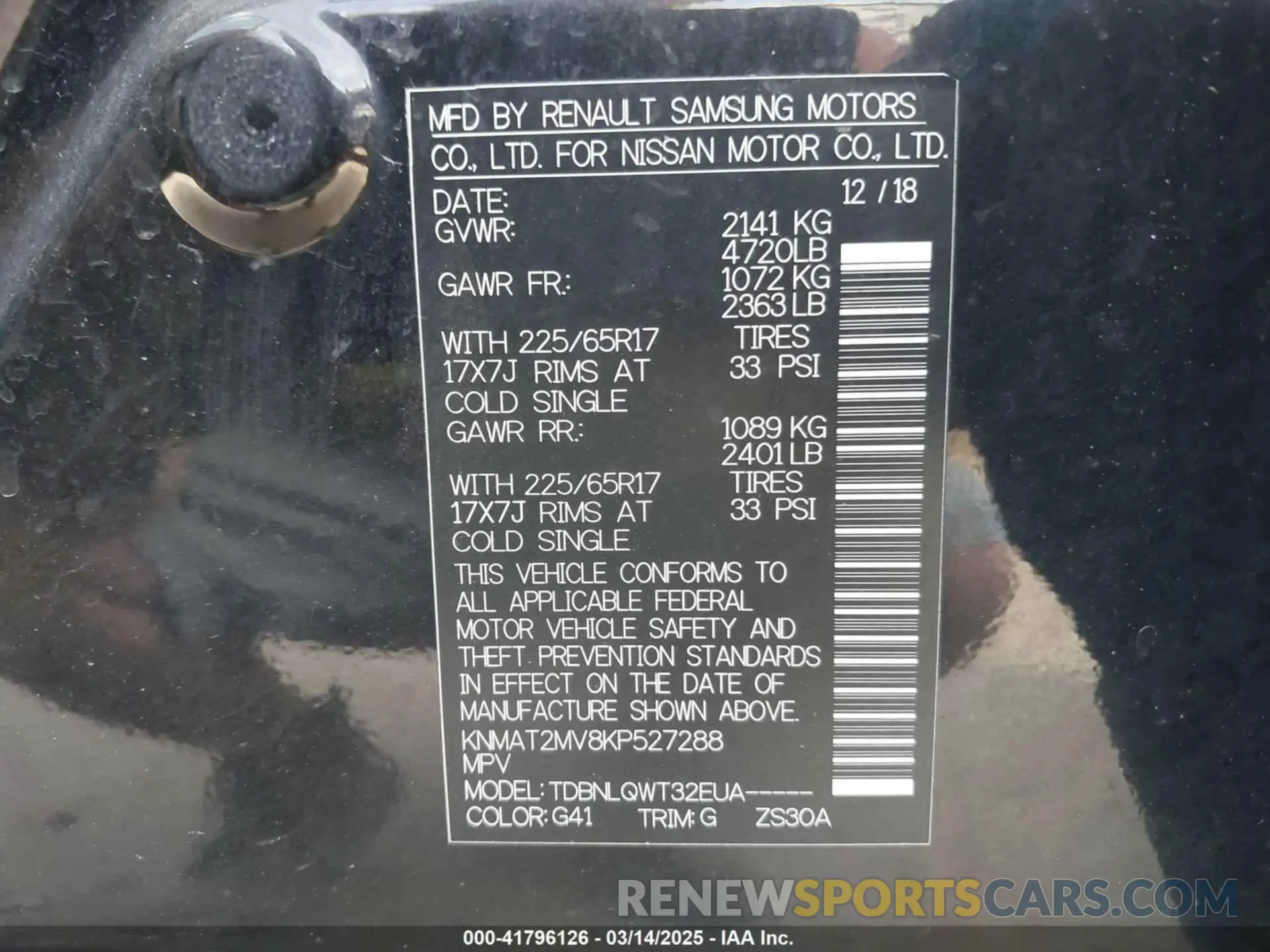 9 fotografías del automóvil dañado KNMAT2MV8KP527288 NISSAN ROGUE 2019