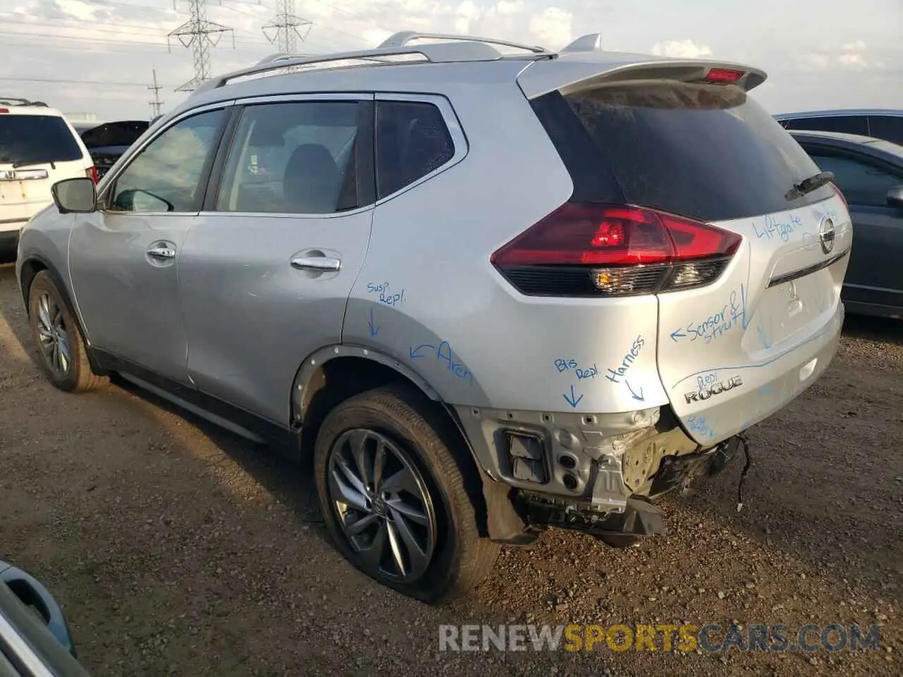 2 fotografías del automóvil dañado 5N1AT2MT4LC721447 NISSAN ROGUE 2020