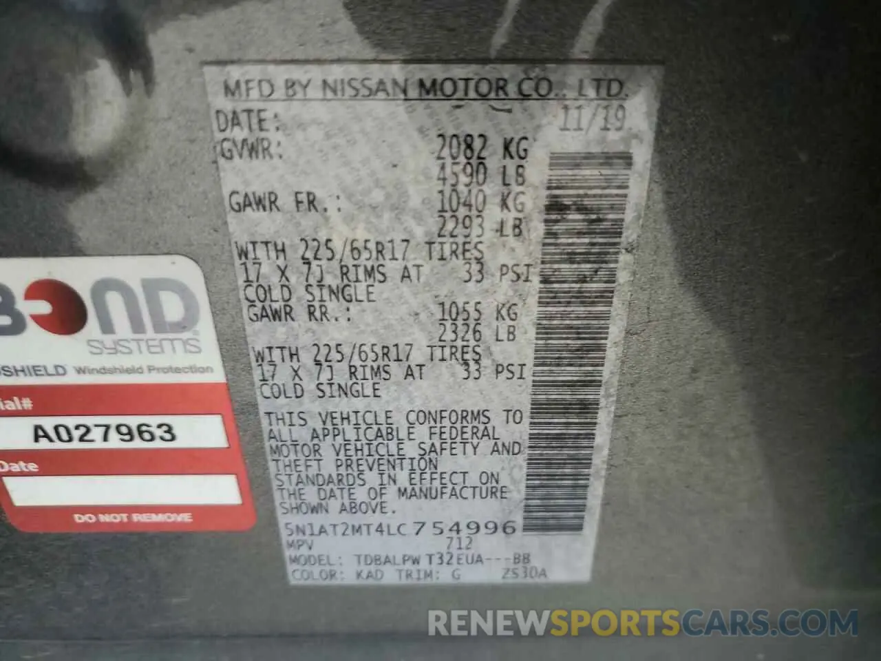 14 fotografías del automóvil dañado 5N1AT2MT4LC754996 NISSAN ROGUE 2020