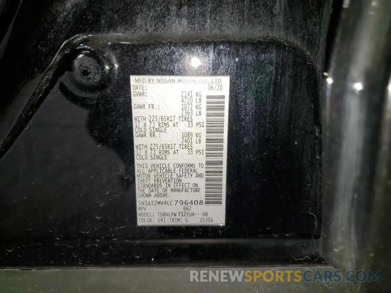 13 fotografías del automóvil dañado 5N1AT2MV4LC796408 NISSAN ROGUE 2020