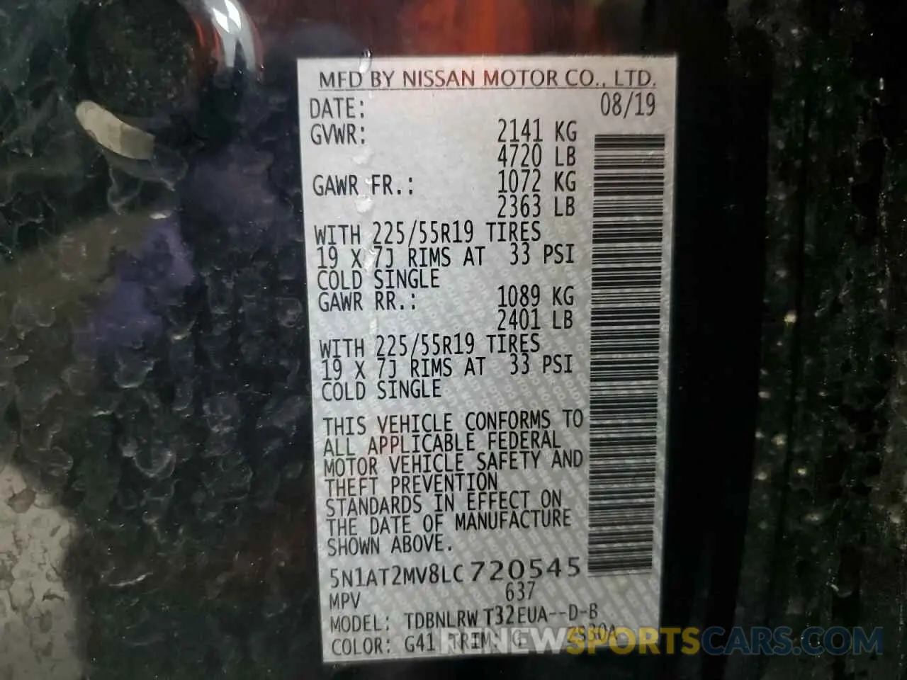 16 fotografías del automóvil dañado 5N1AT2MV8LC720545 NISSAN ROGUE 2020