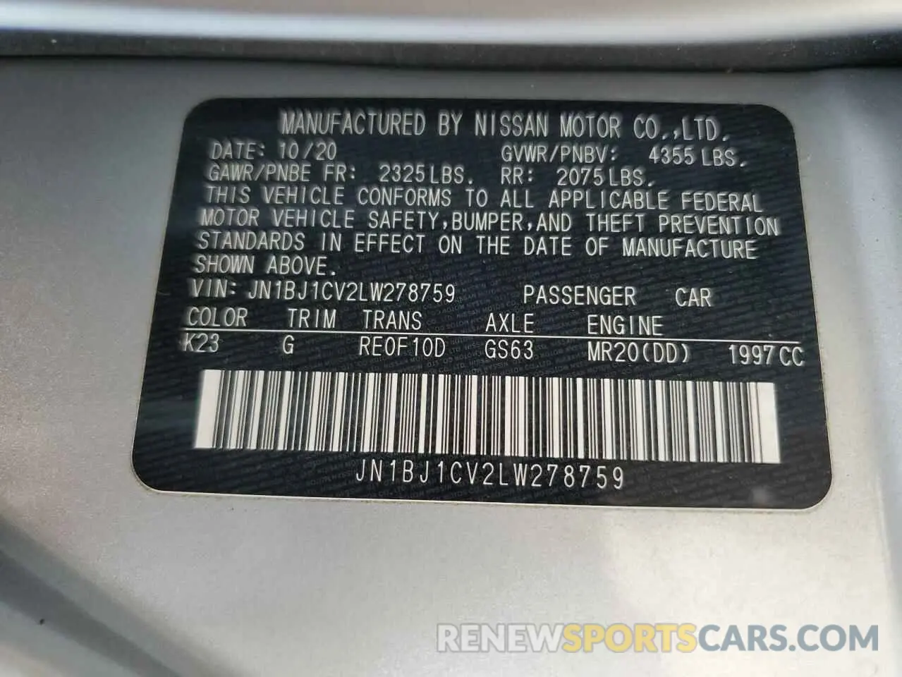 14 fotografías del automóvil dañado JN1BJ1CV2LW278759 NISSAN ROGUE 2020
