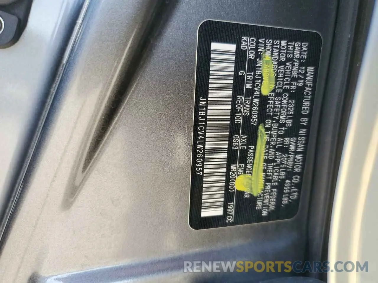 16 fotografías del automóvil dañado JN1BJ1CV4LW260957 NISSAN ROGUE 2020