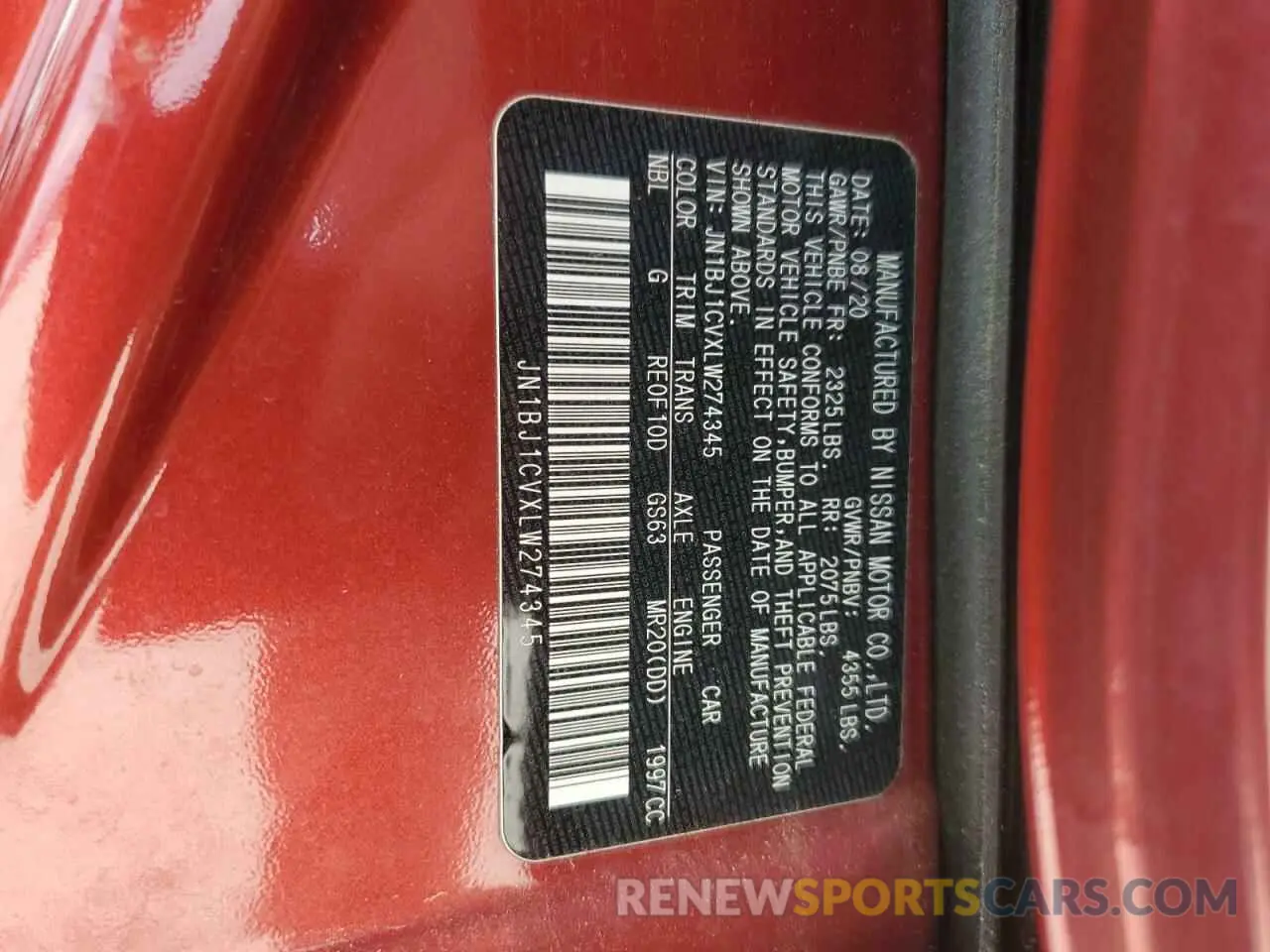14 fotografías del automóvil dañado JN1BJ1CVXLW274345 NISSAN ROGUE 2020